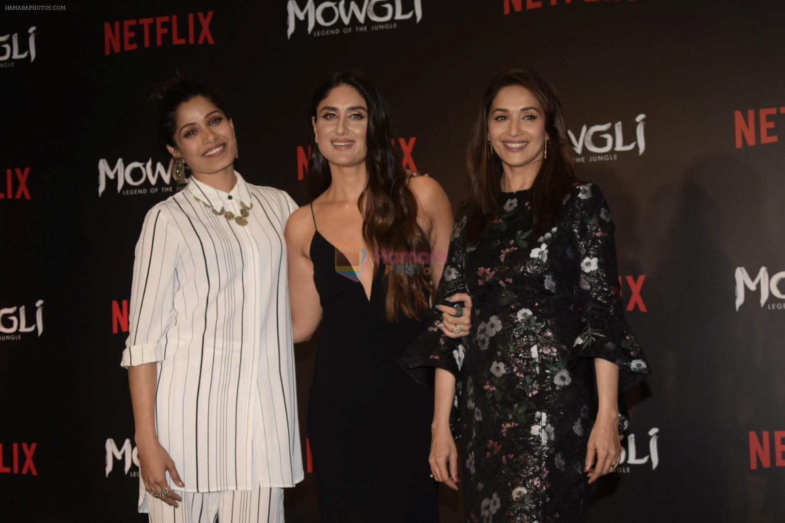 Freida Pinto, Kareena Kapoor, Madhuri Dixit at the Press conference of Mowgli by Netflix in jw marriott, juhu on 26th Nov 2018