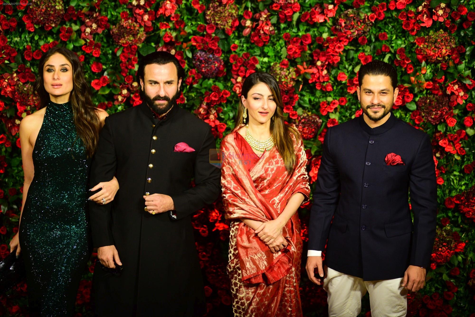 Kareena Kapoor, Saif Ali Khan, Soha Ali Khan, Kunal Khemu at Deepika Padukone and Ranveer Singh's Reception Party in Mumbai on 1st Dec 2018