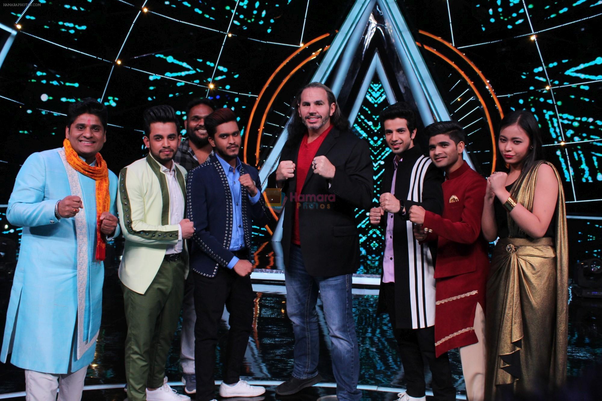 Badshah, Matt Hardy at Indian Idol Session 10 for Shoot Special Episode on 5th Dec 2018