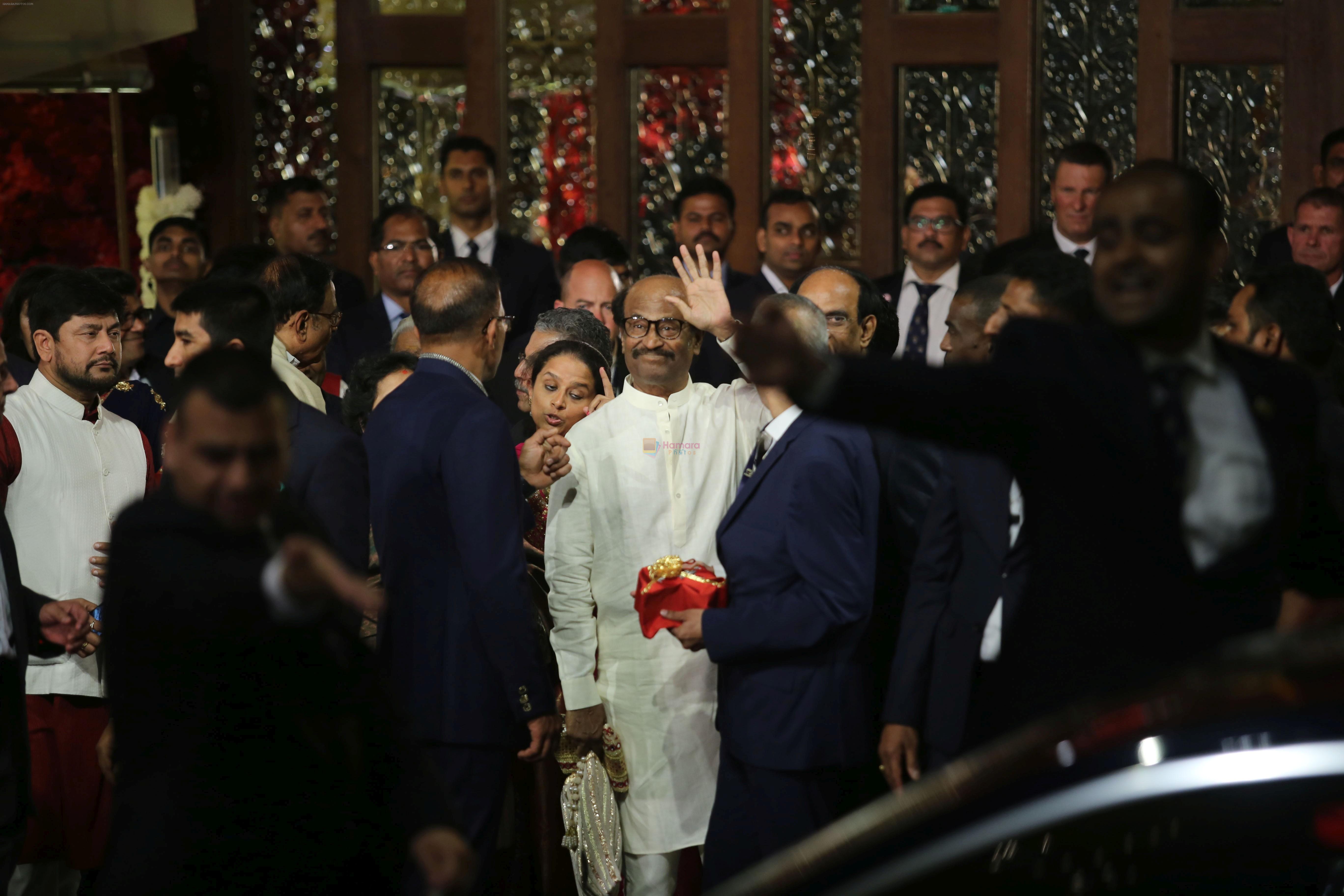 Rajnikanth at Isha Ambani and Anand Piramal's wedding on 12th Dec 2018