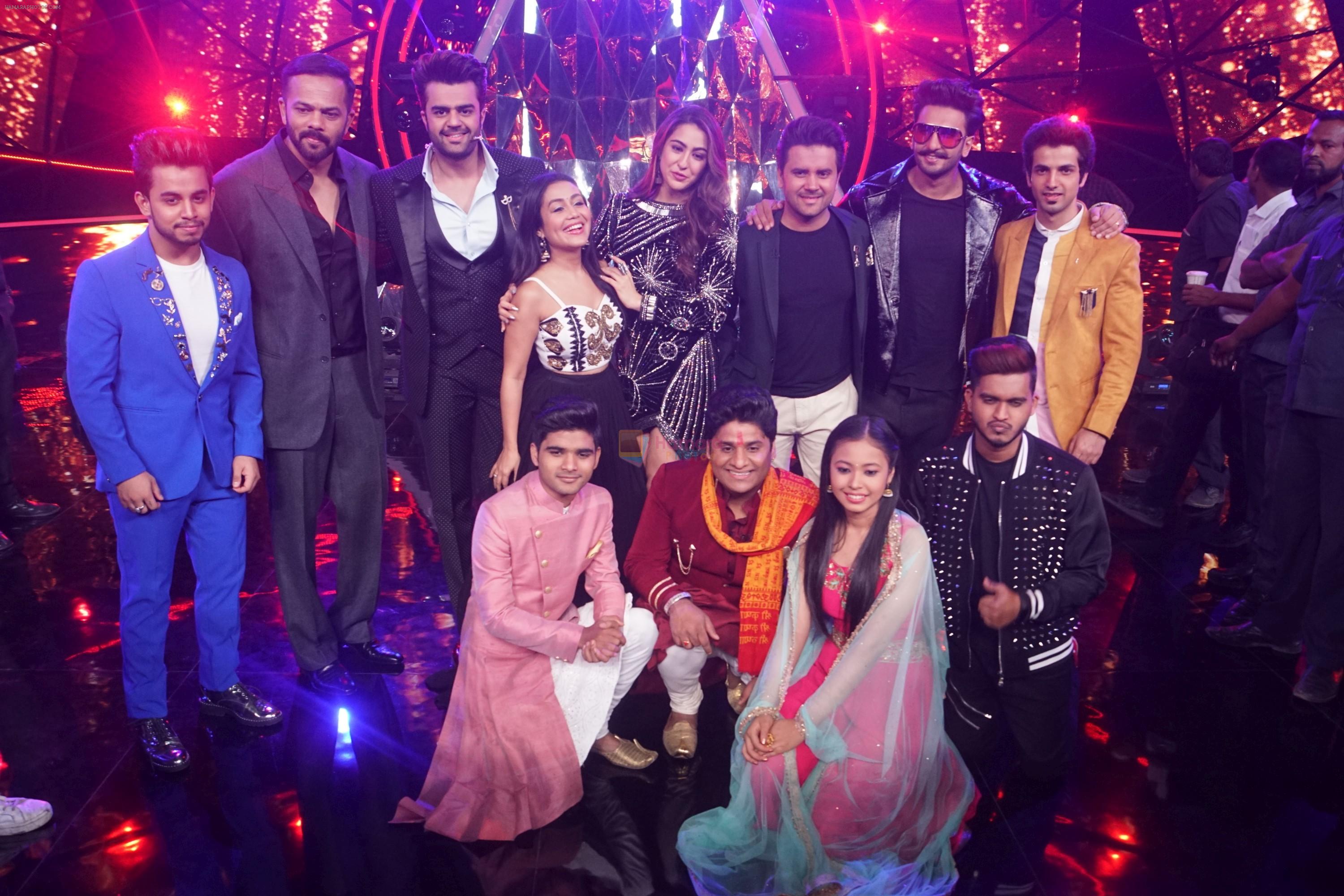 Ranveer Singh, Sara Ali Khan, Rohit Shetty, Manish Paul, Neha Kakkar At the Promotion of Film SIMMBA On the Sets Of Indian Idol on 13th Dec 2018