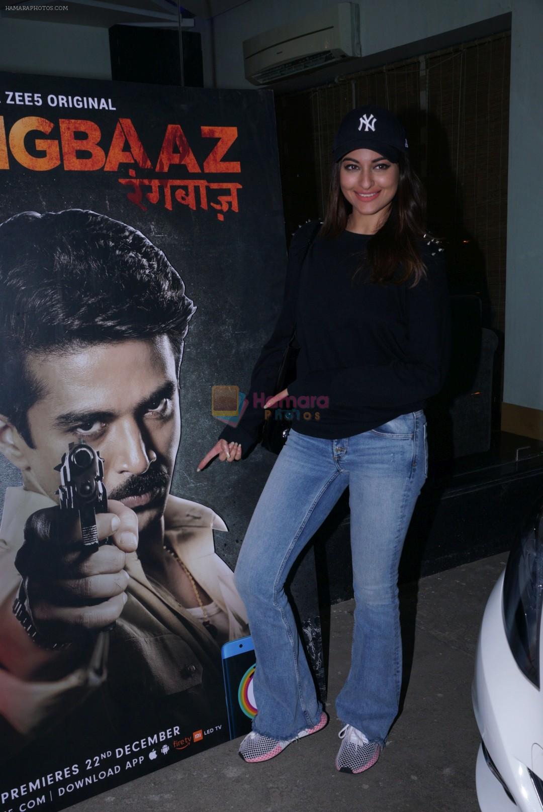 Sonakshi Sinha at the Screening of Zee5's new series Rangbaaz in sunny sound juhu on 21st Dec 2018