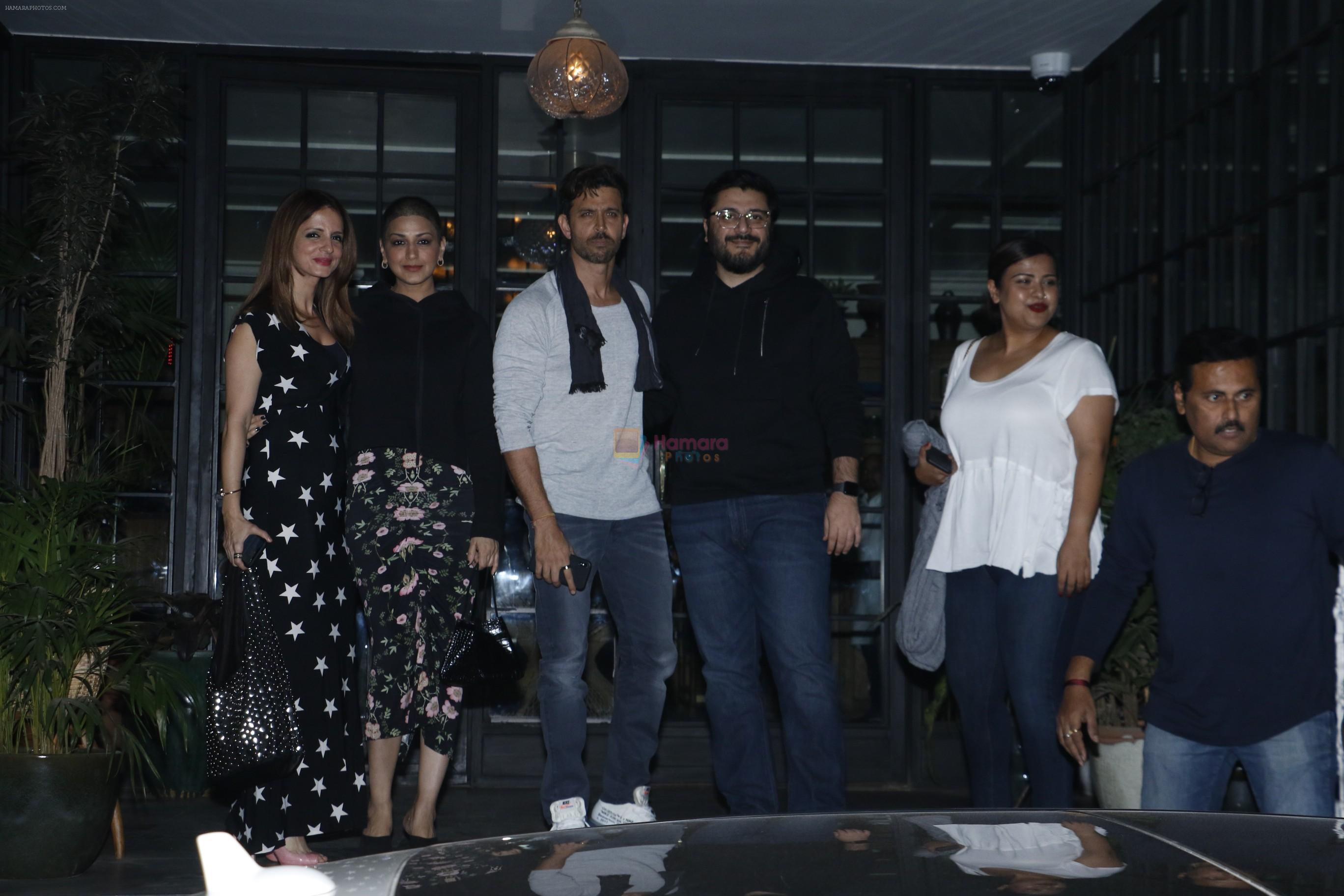 Hrithik Roshan, Sussanne, Sonali Bendre & Goldie Behl at Soho house in juhu on 10th Jan 2019