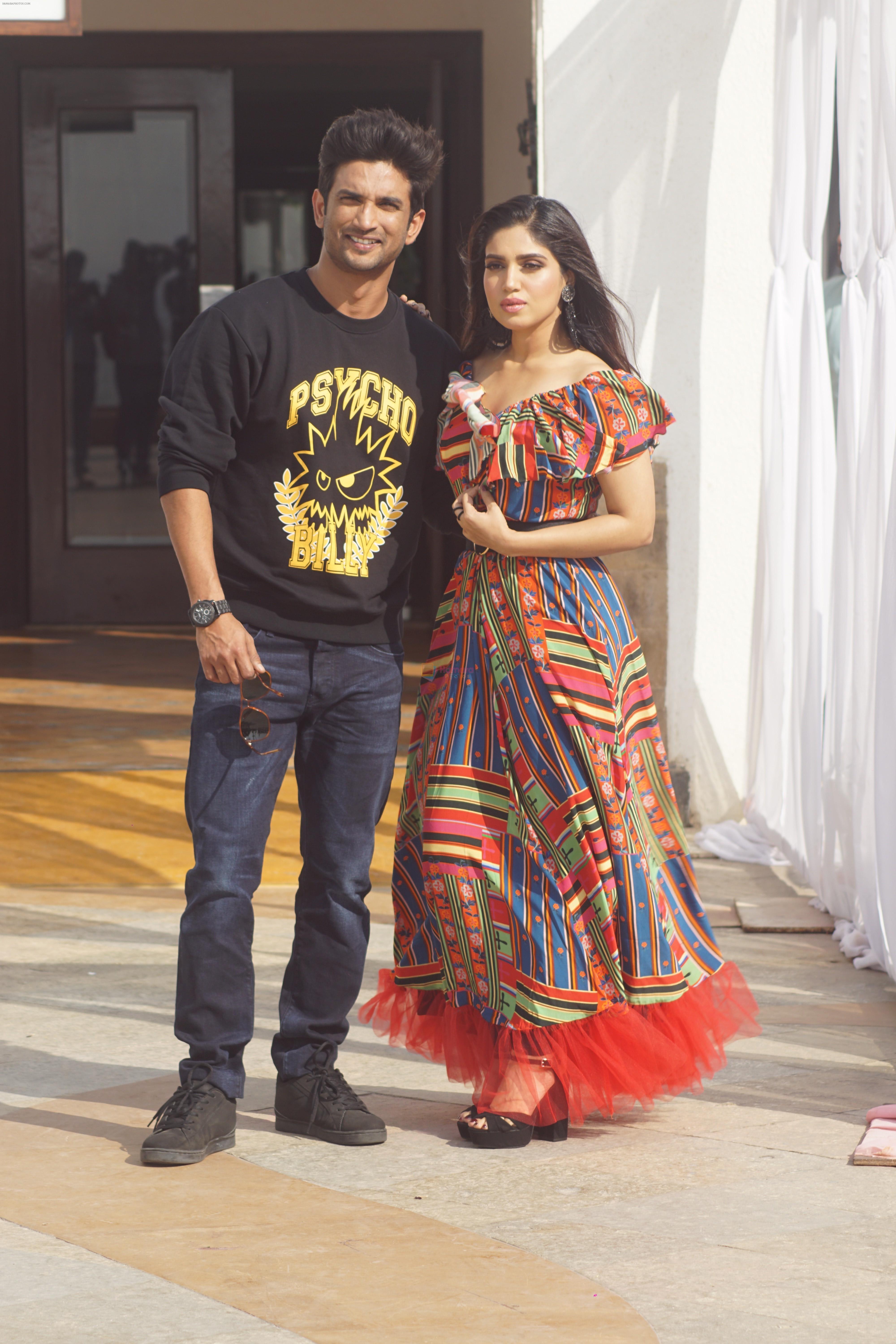 Sushant singh rajput and Bhumi Pednekar at the promotion of film Sonchiriya on 7th Jan 2019