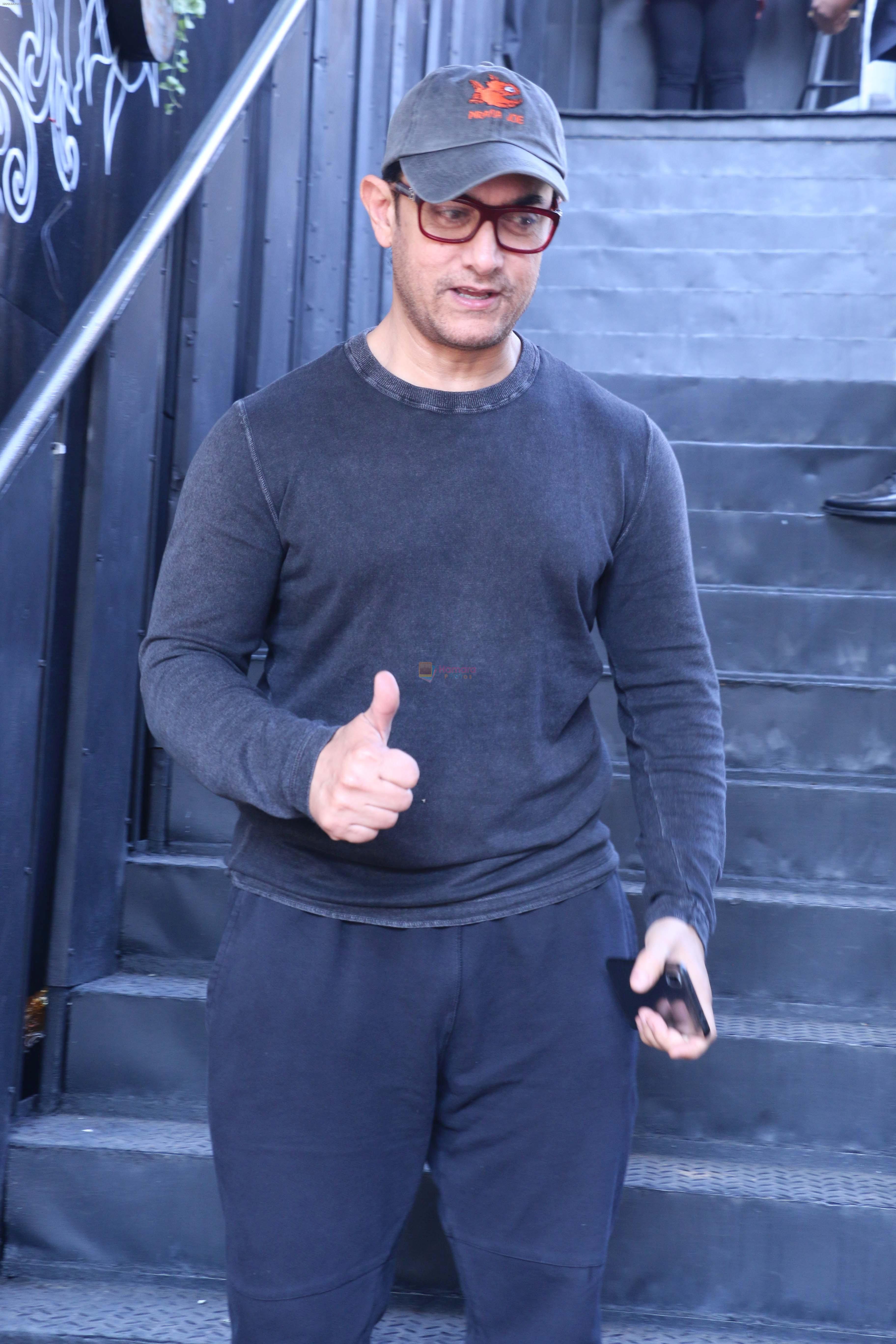Aamir Khan At The Sunday Jazz Brunch At Mia Cuciana Bandra on 7th Jan 2019