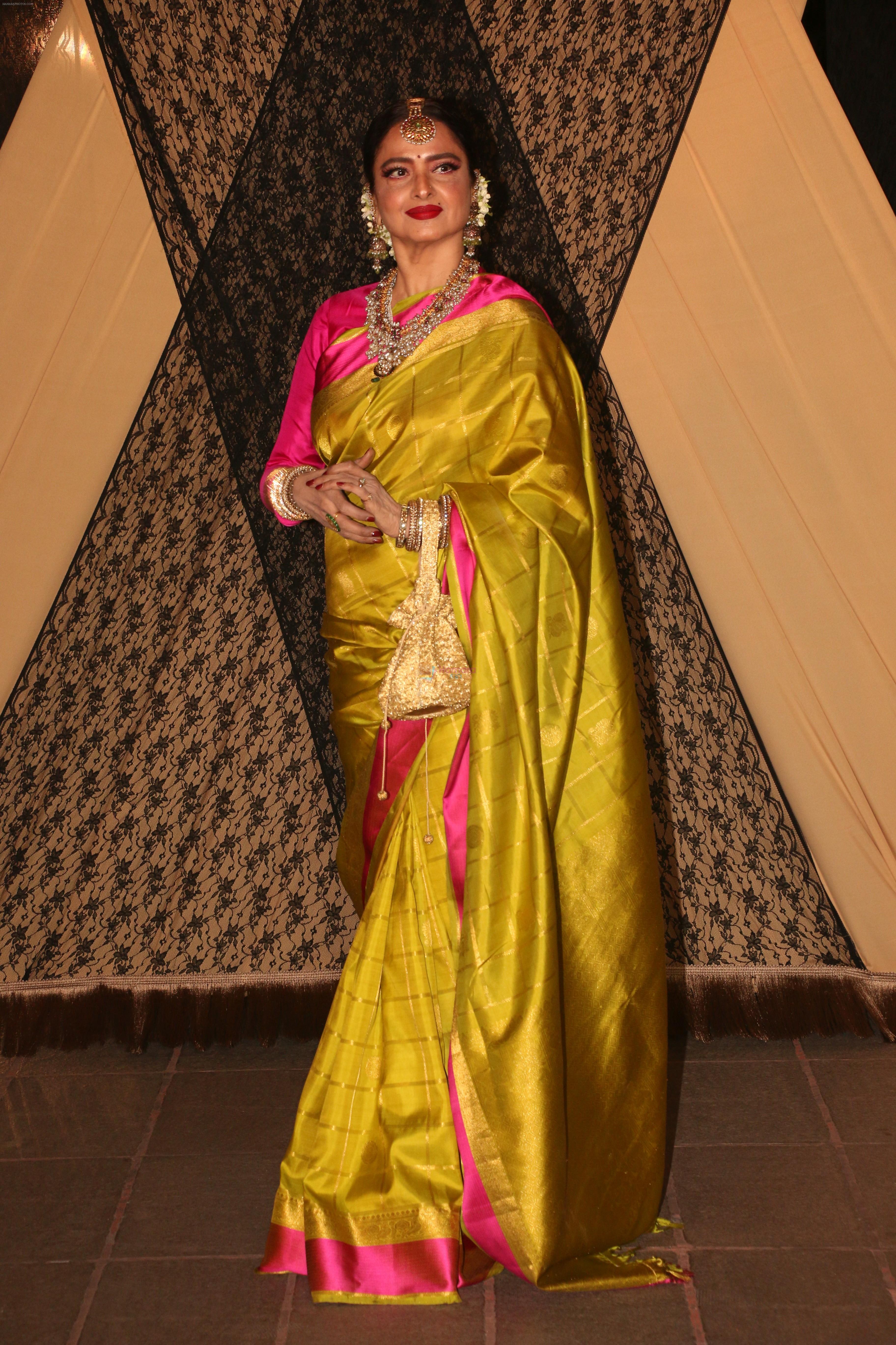 Rekha at Sakshi Bhatt's Wedding Reception in Taj Lands End on 26th Jan 2019