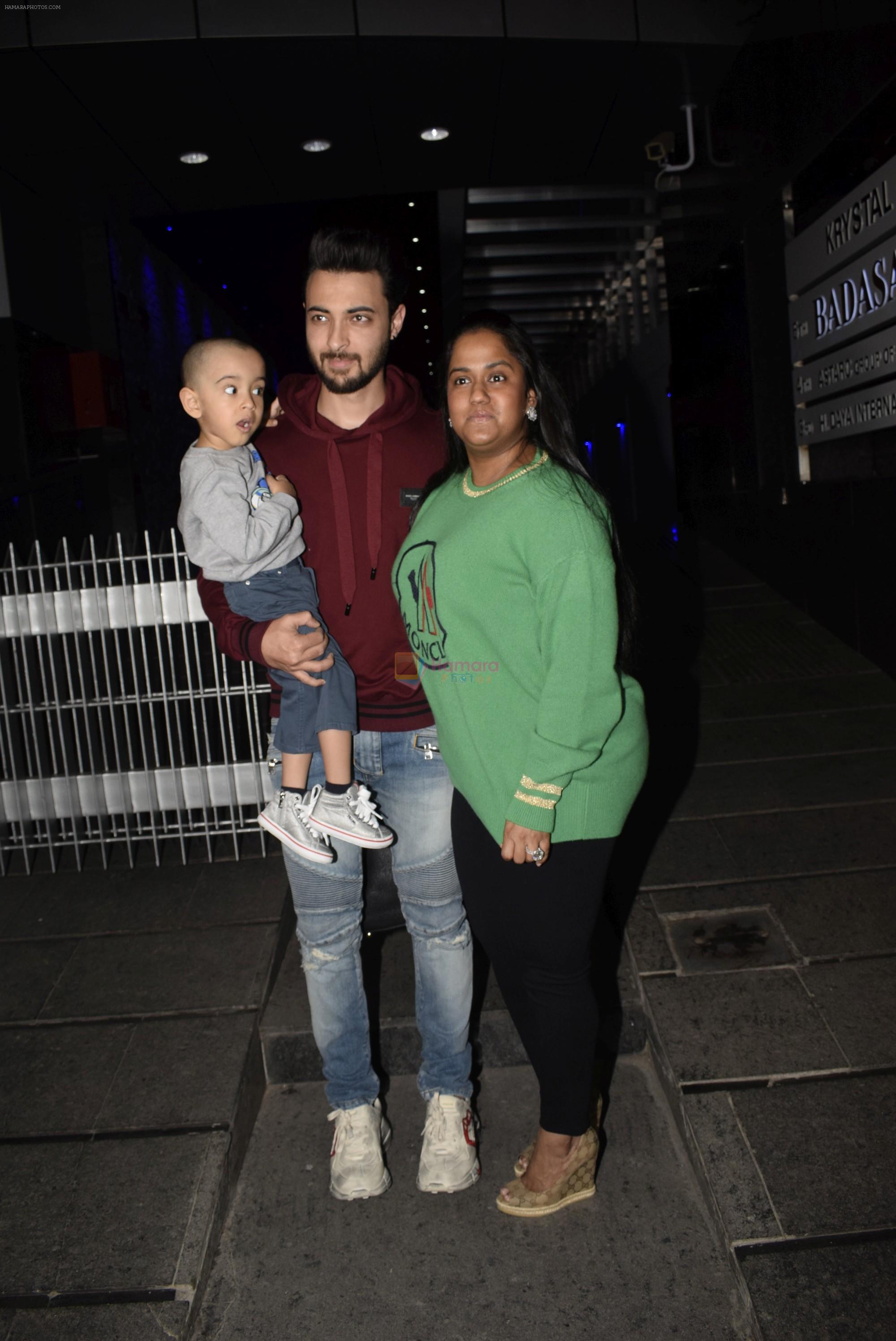 Ayush Sharma, Arpita Khan with son Spotted At Hakkasan Bandra on 27th Jan 2019