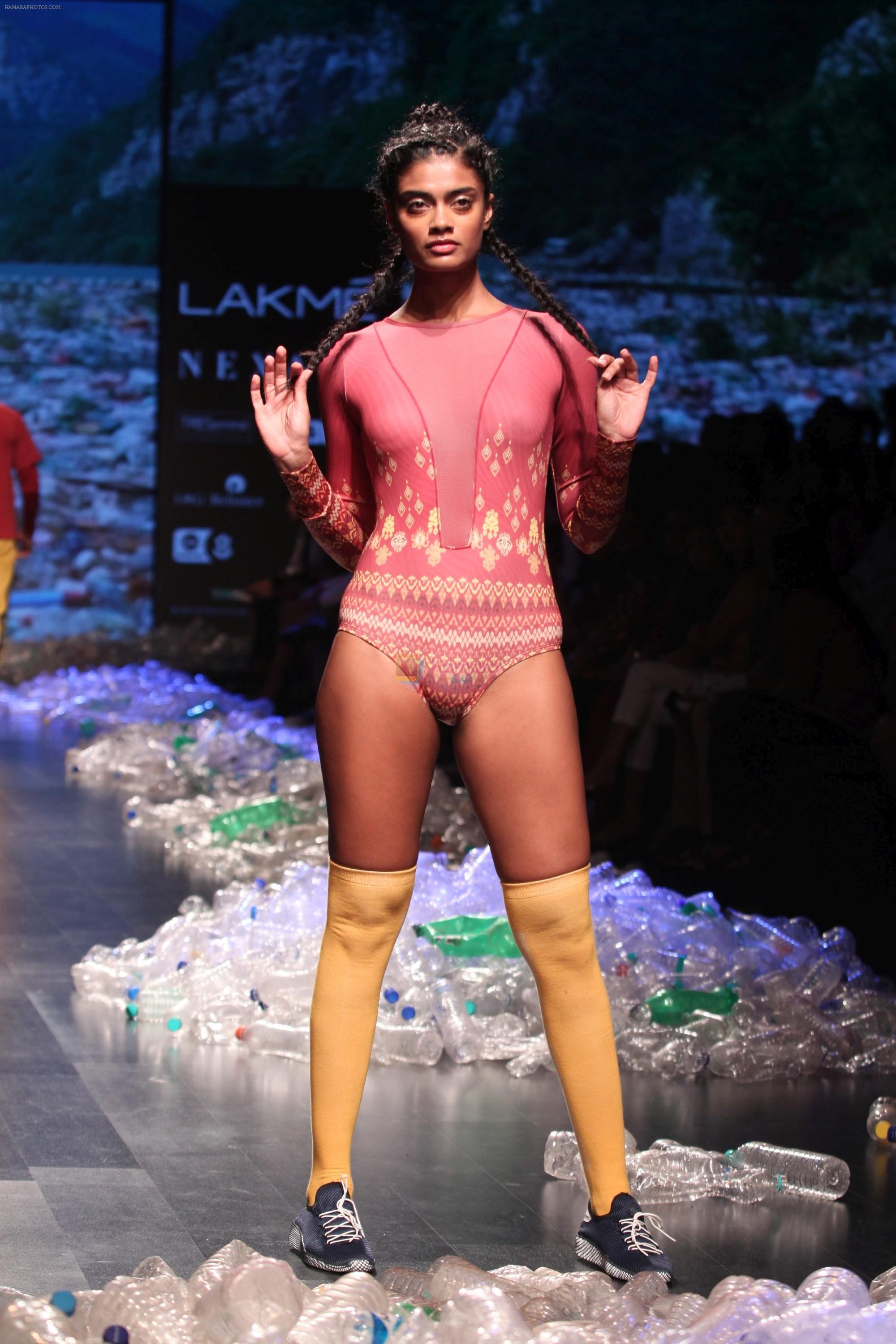 Model walk the ramp for Narendra Kumar at Lakme Fashion Week 2019  on 3rd Feb 2019