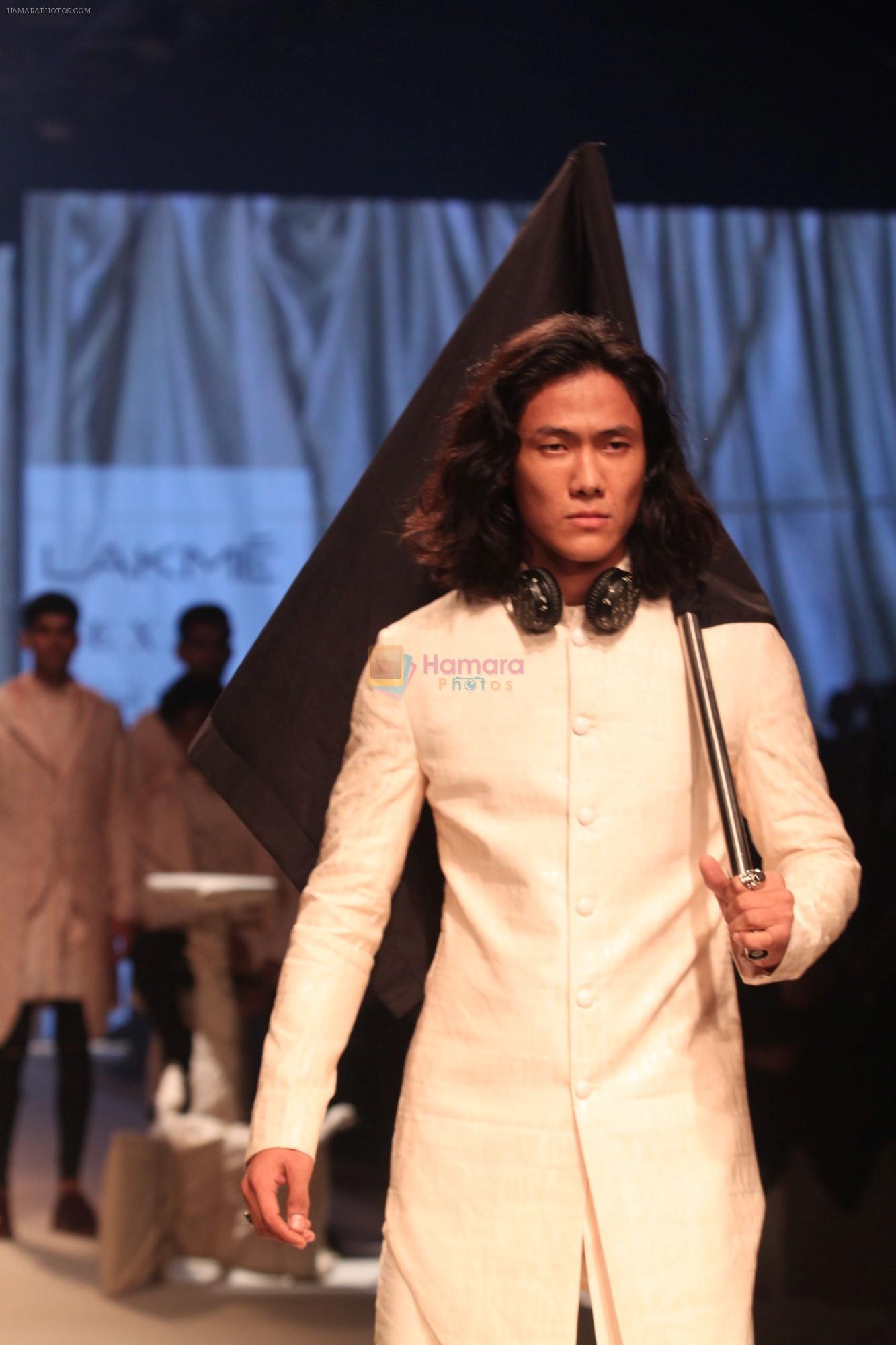 Model walk the ramp for Kunal Rawal at Lakme Fashion Week 2019  on 3rd Feb 2019