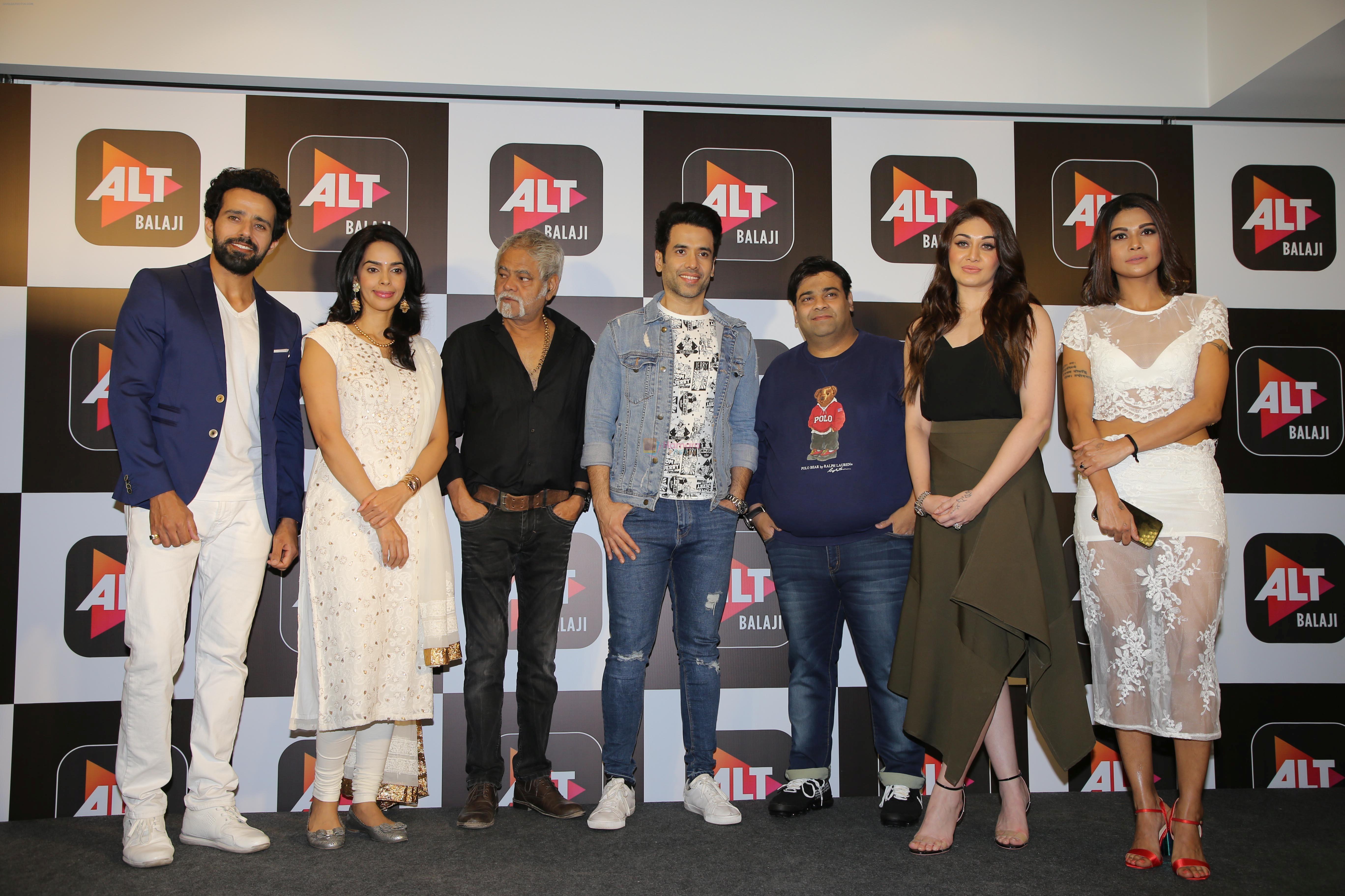 Tusshar Kapoor, Mallika Sherawat, Sanjay Mishra, Kiku Sharda, Shefali Zariwala at the Launch of Alt Balaji's new web series Booo Sabki Phategi at Krishna buglow in juhu on 4th Feb 2019