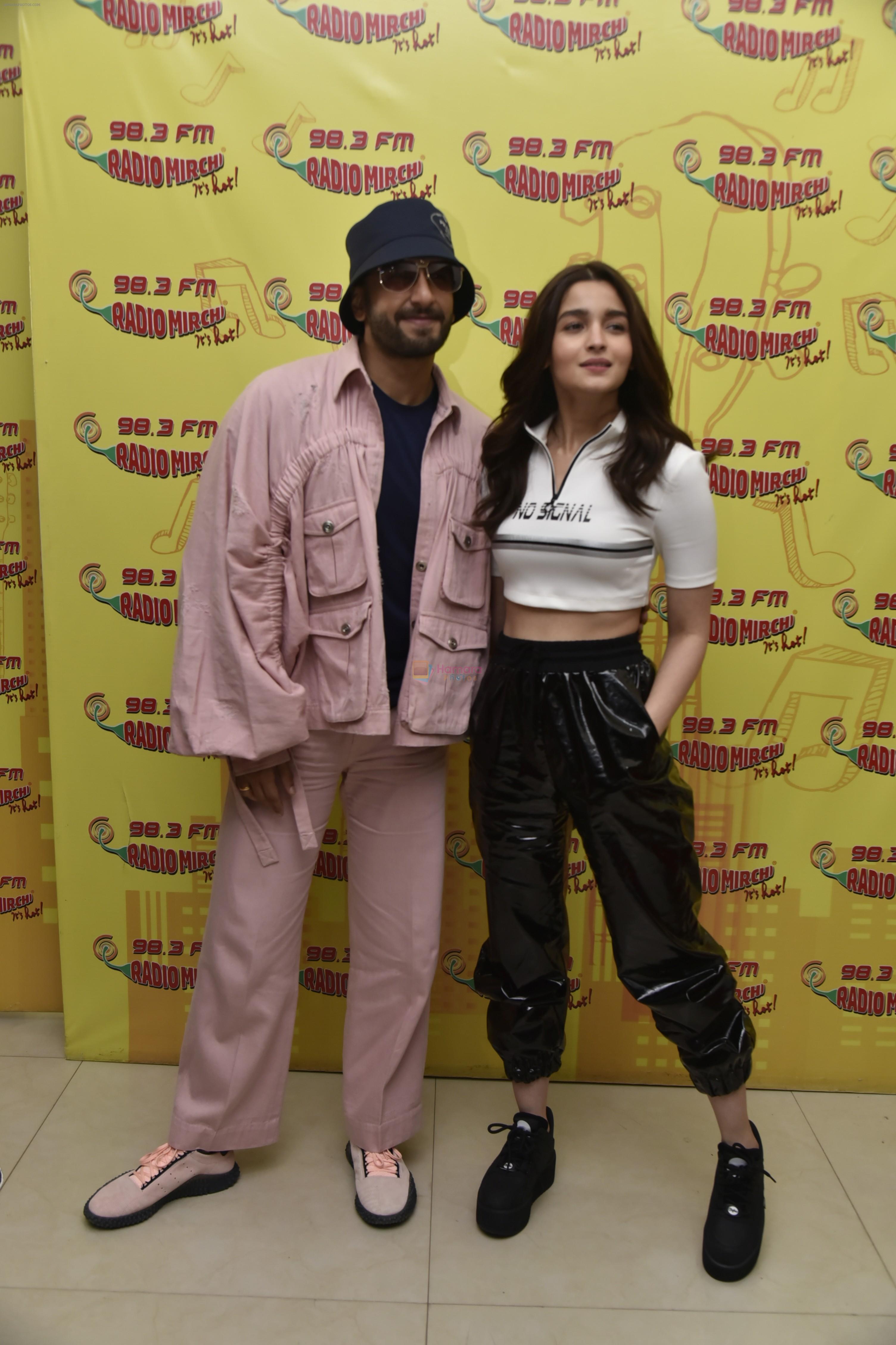 Ranveer Singh, Alia Bhatt at Radio Mirchi studio for the promotions of film Gully Boy on 4th Feb 2019