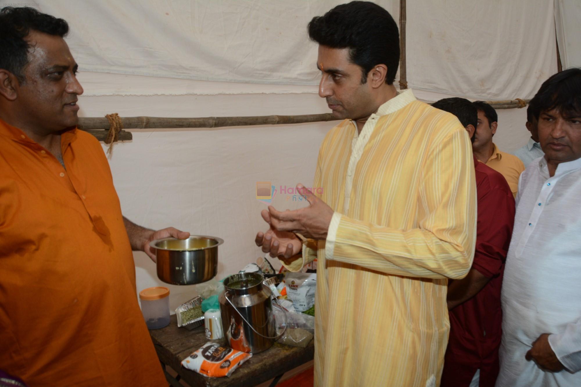 Abhishek Bachchan at Saraswati pujan at Anurag Basu's house in goregaon on 10th Feb 2019