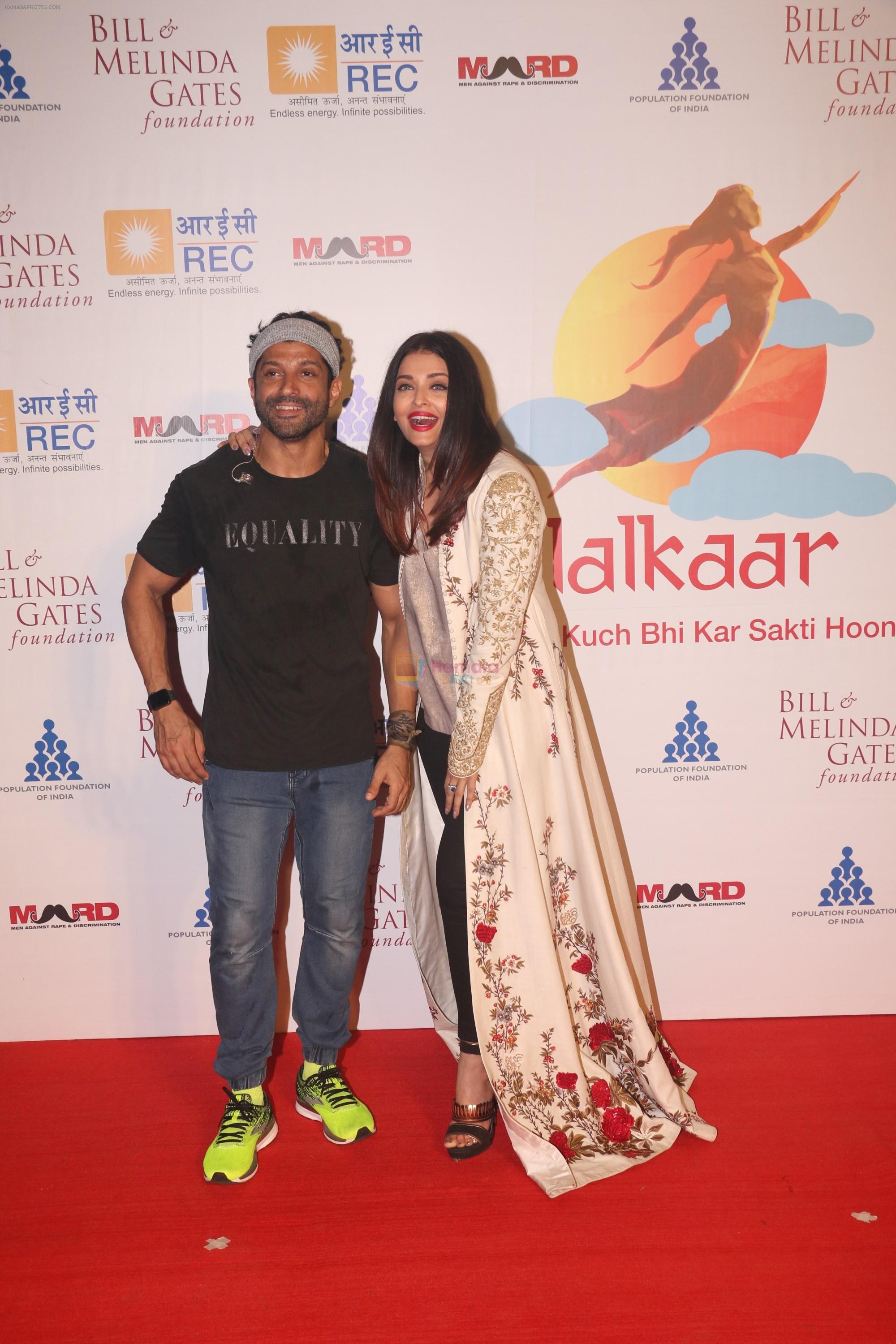 Aishwarya Rai Bachchan, Farhan Akhtar at Lalkaar concert by Farhan Akhtar's MARD foundation at Amphitheater in bandra on 14th Feb 2019