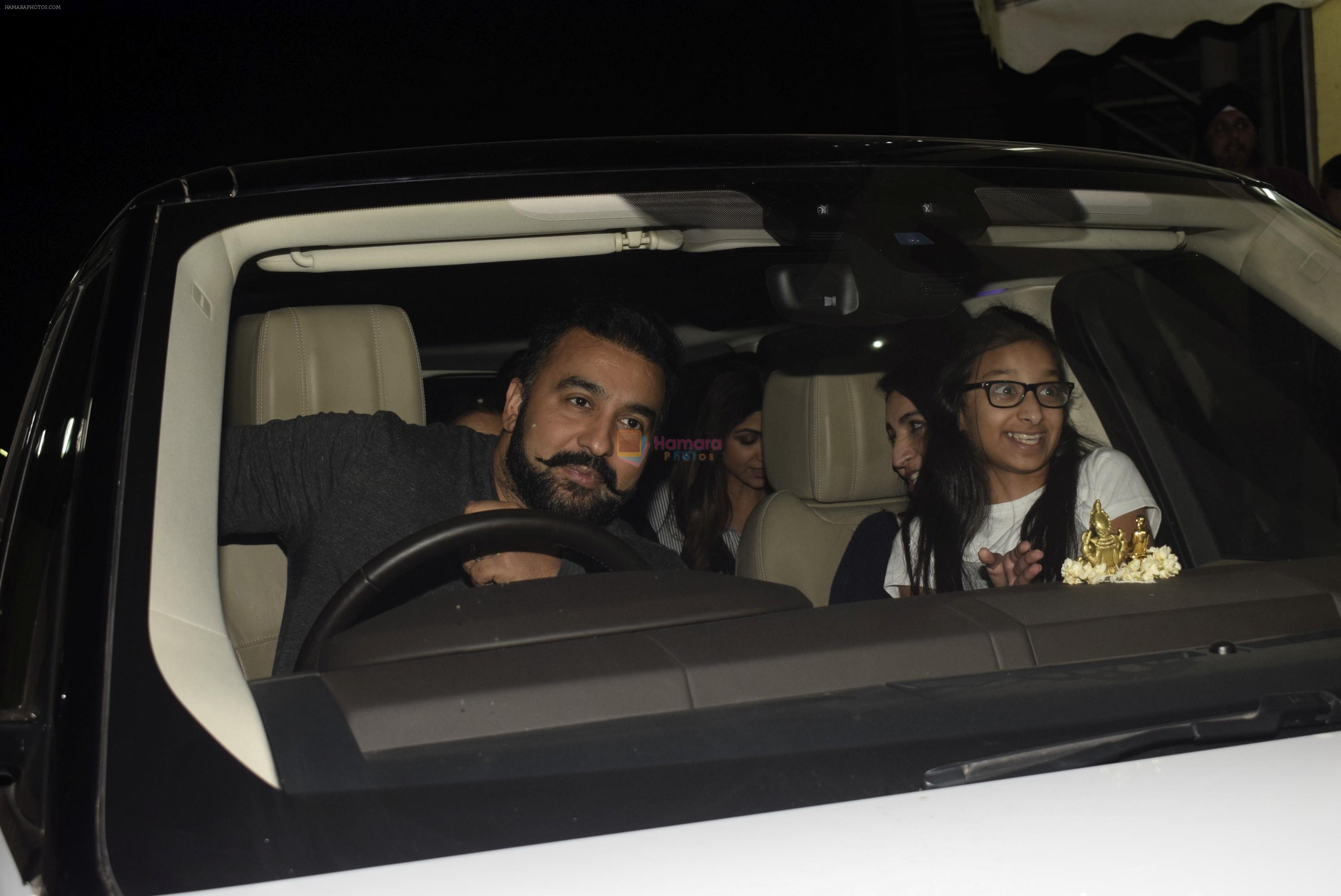 Raj Kundra, Shilpa Shetty spotted with family at pvr juhu on 19th Feb 2019