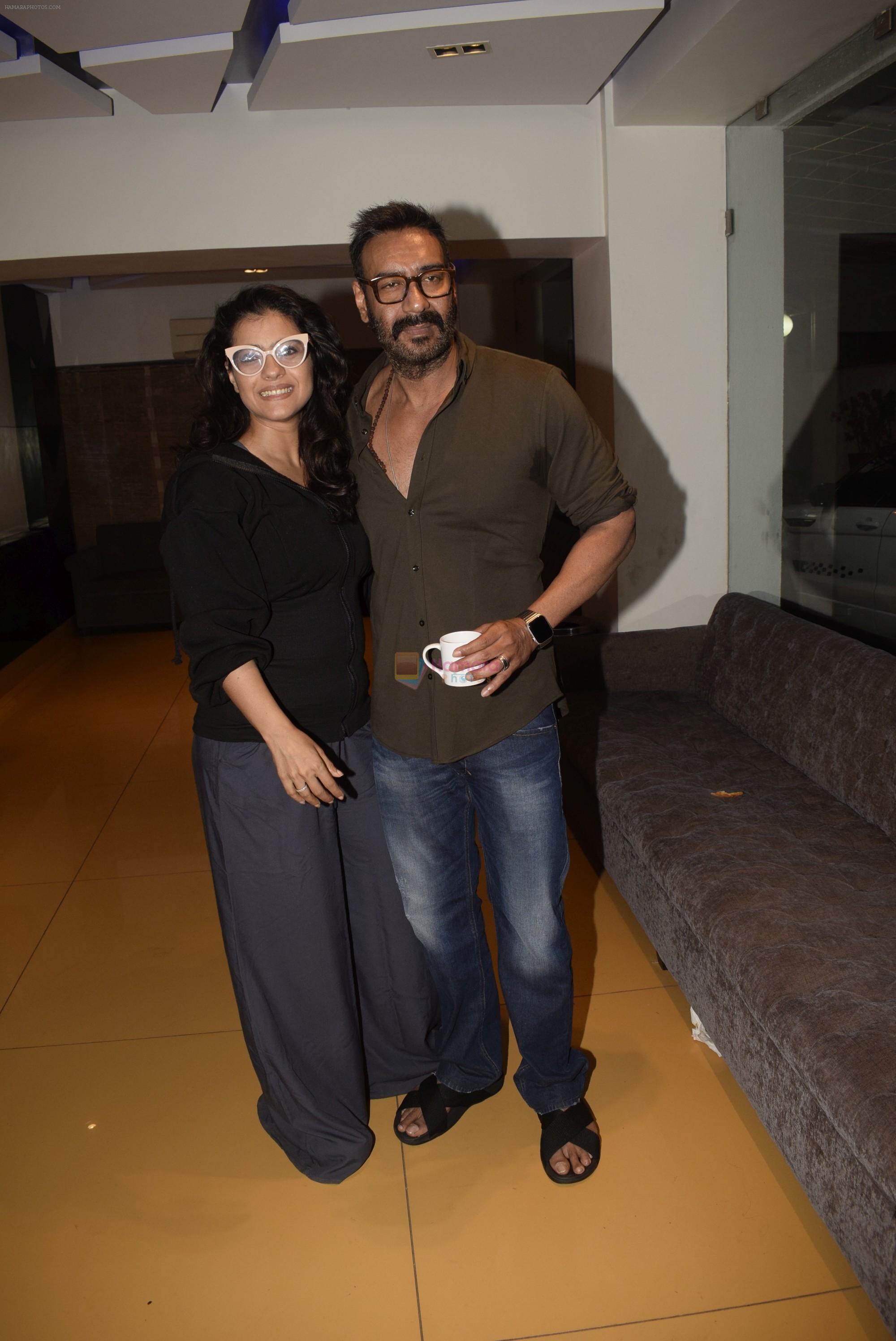 Kajol, Ajay Devgan at Total dhamal screening in sunny sound juhu on 21st Feb 2019