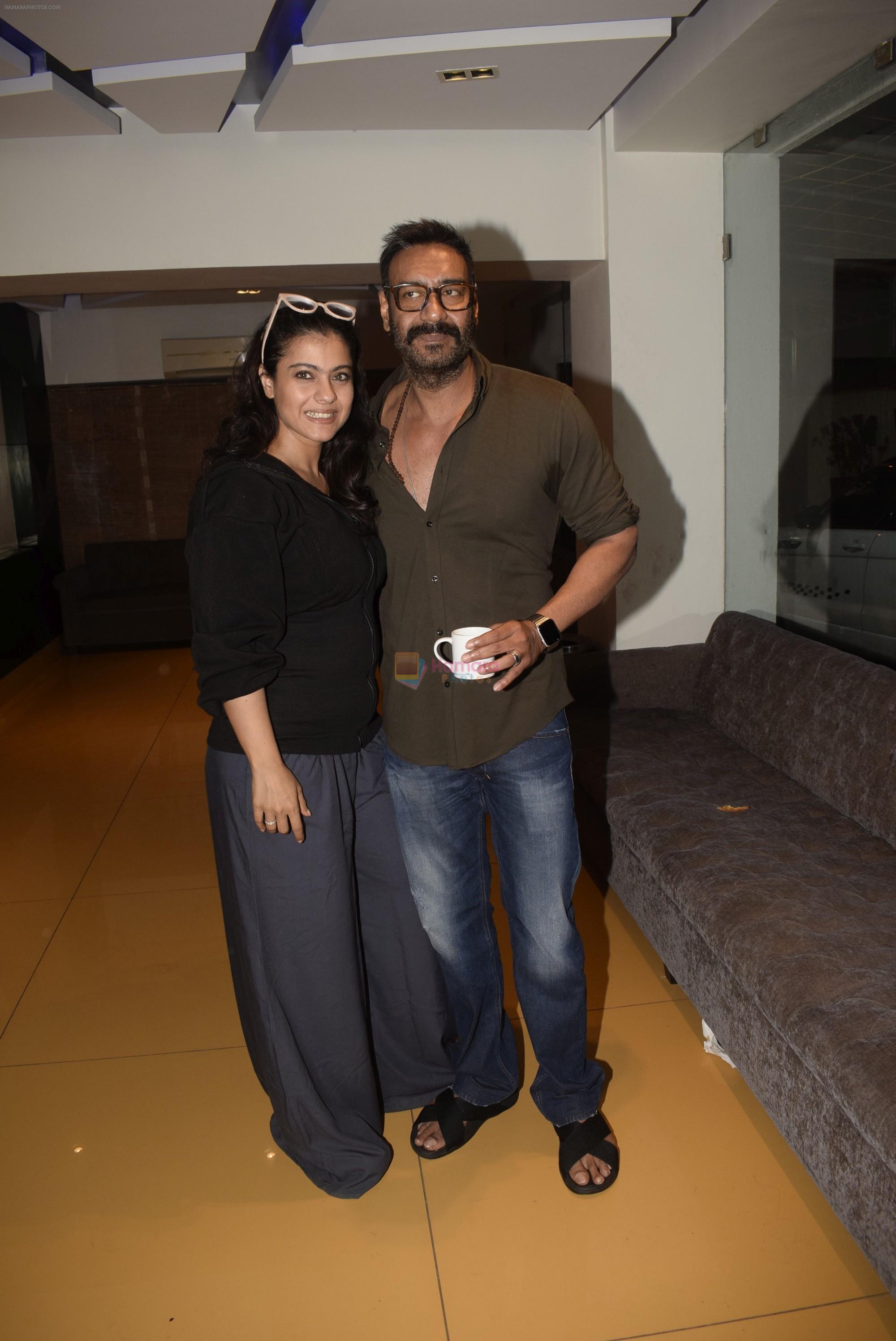 Kajol, Ajay Devgan at Total dhamal screening in sunny sound juhu on 21st Feb 2019