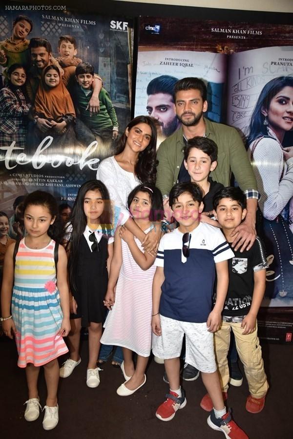 Zaheer Iqbal and Pranutan Bahl at trailer preview of Notebook on 21st Feb 2019