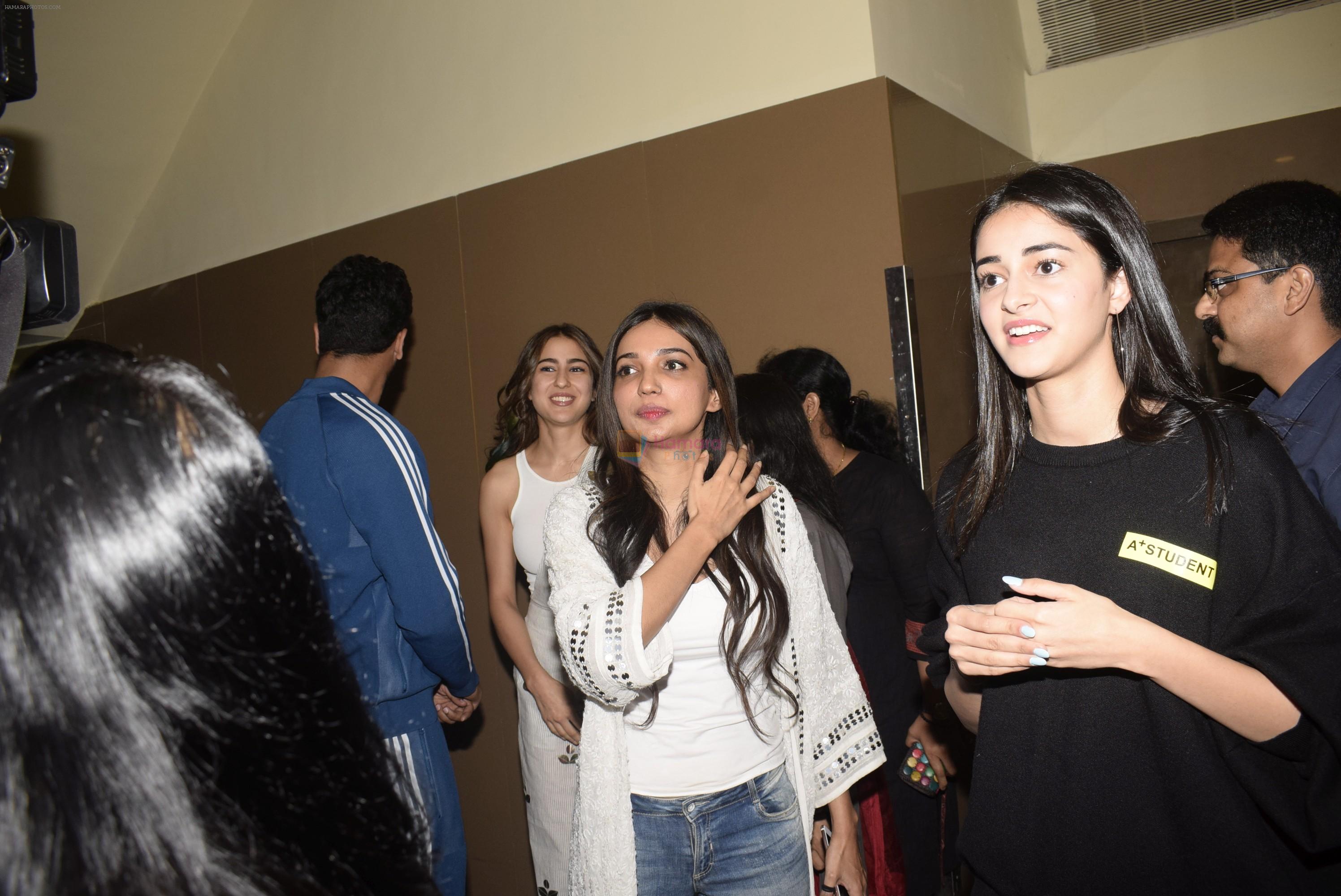 Vicky Kaushal, Sara Ali Khan, Ananya Pandey at the Screening of film Sonchiriya at pvr juhu on 27th Feb 2019