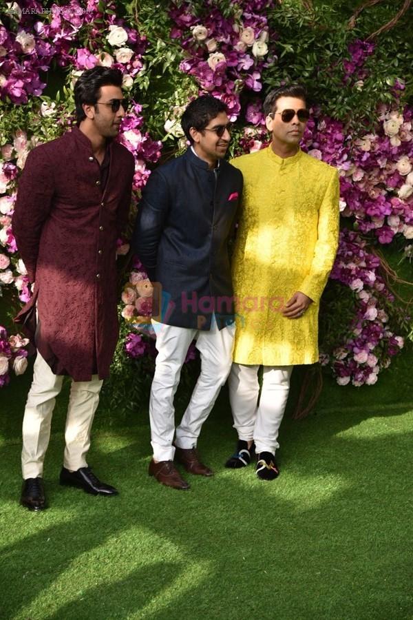 Ranbir Kapoor, Ayan Mukerji, Karan Johar at Akash Ambani & Shloka Mehta wedding in Jio World Centre bkc on 10th March 2019