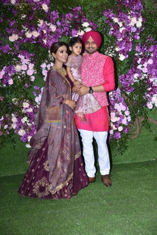 Geeta Basra, Harbhajan Singh at Akash Ambani & Shloka Mehta wedding in Jio World Centre bkc on 10th March 2019