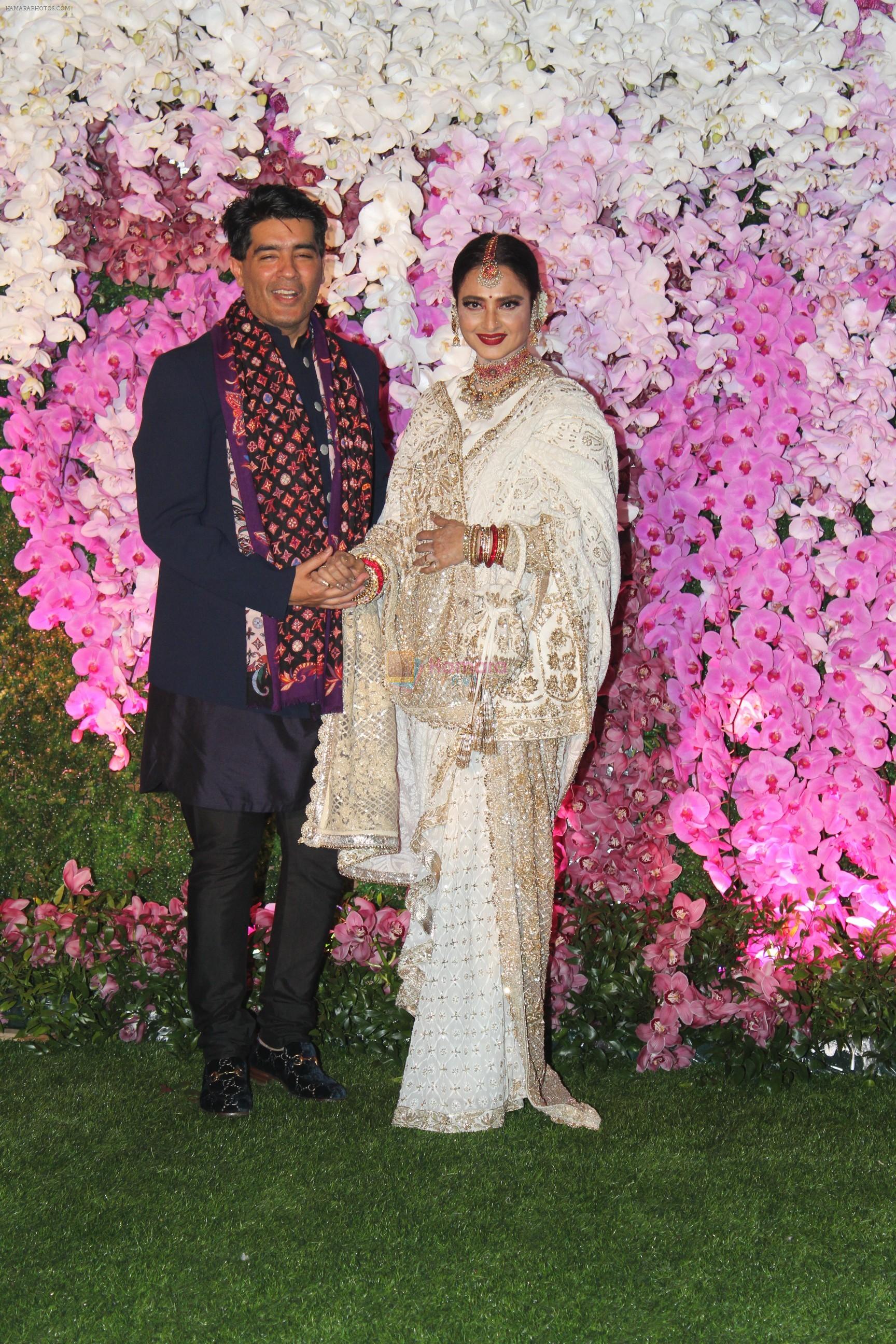 Manish Malhotra, Rekha at Akash Ambani & Shloka Mehta wedding in Jio World Centre bkc on 10th March 2019