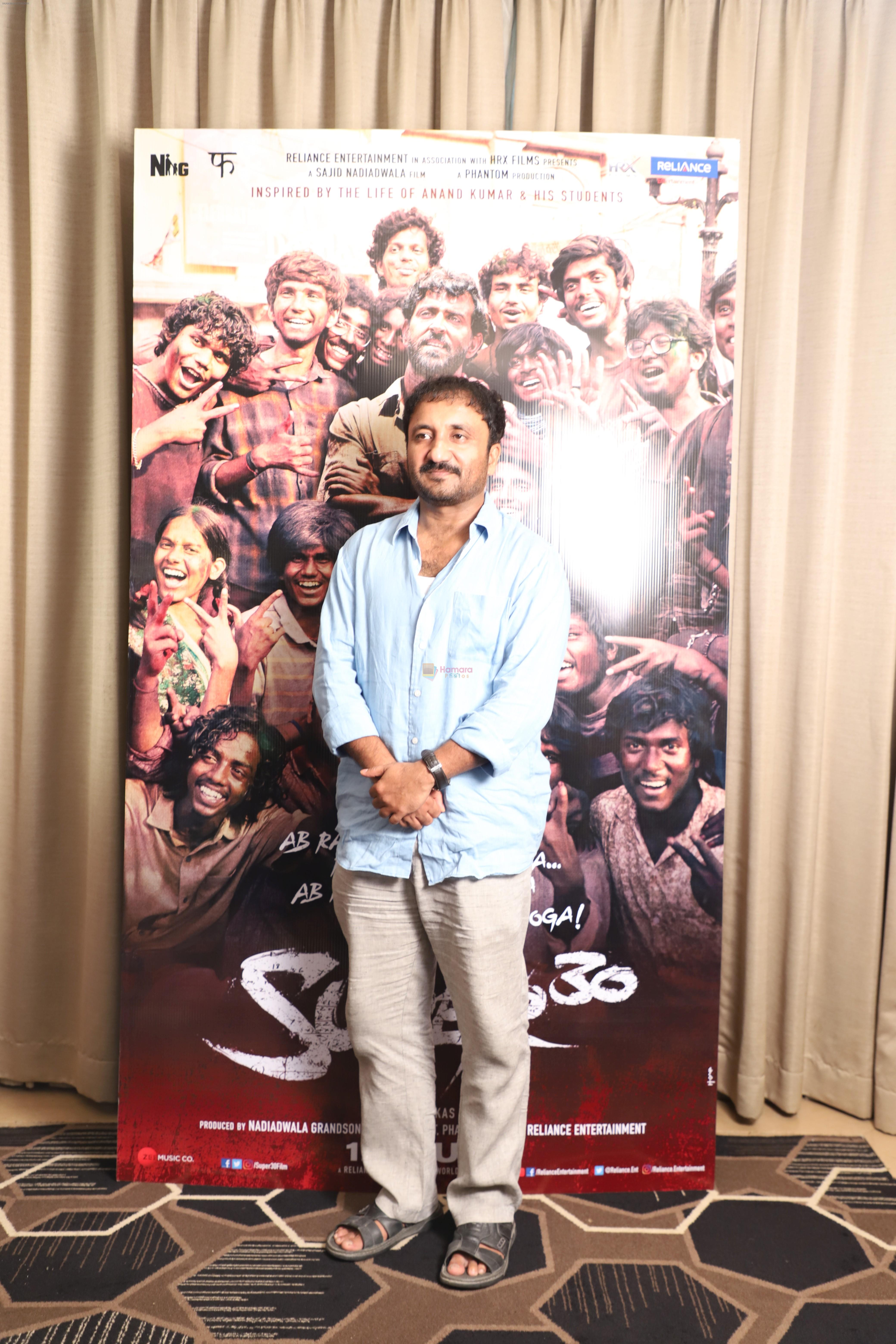 Anand Kumar on whom the Super30 film is based on at Sun n Sand in juhu for the media interactions for the film on 12th June 2019
