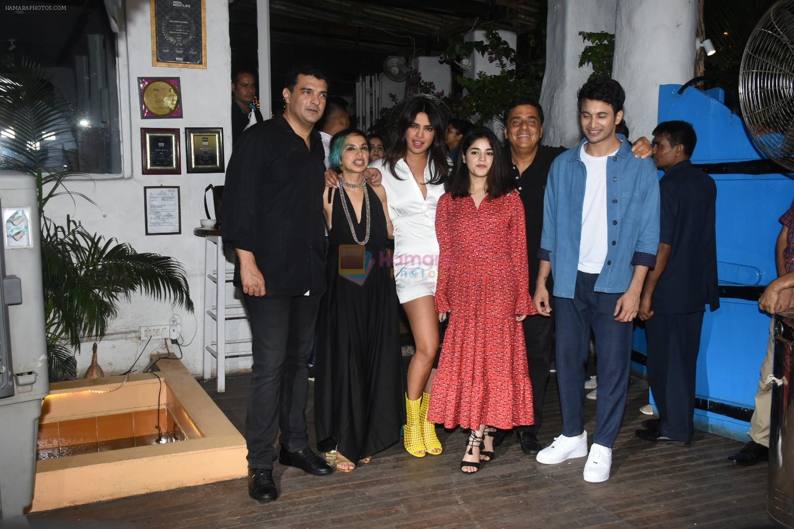 Priyanka Chopra,, Siddharth Roy Kapoor, Rohit Saraf, Zaira Wasim, Shonali Bose, Ronnie Screwvala at the wrapup party of film Sky is Pink at olive in bandra on 12th June 2019