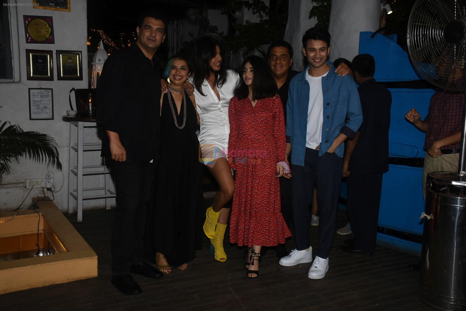 Priyanka Chopra,, Siddharth Roy Kapoor, Rohit Saraf, Zaira Wasim, Shonali Bose, Ronnie Screwvala at the wrapup party of film Sky is Pink at olive in bandra on 12th June 2019