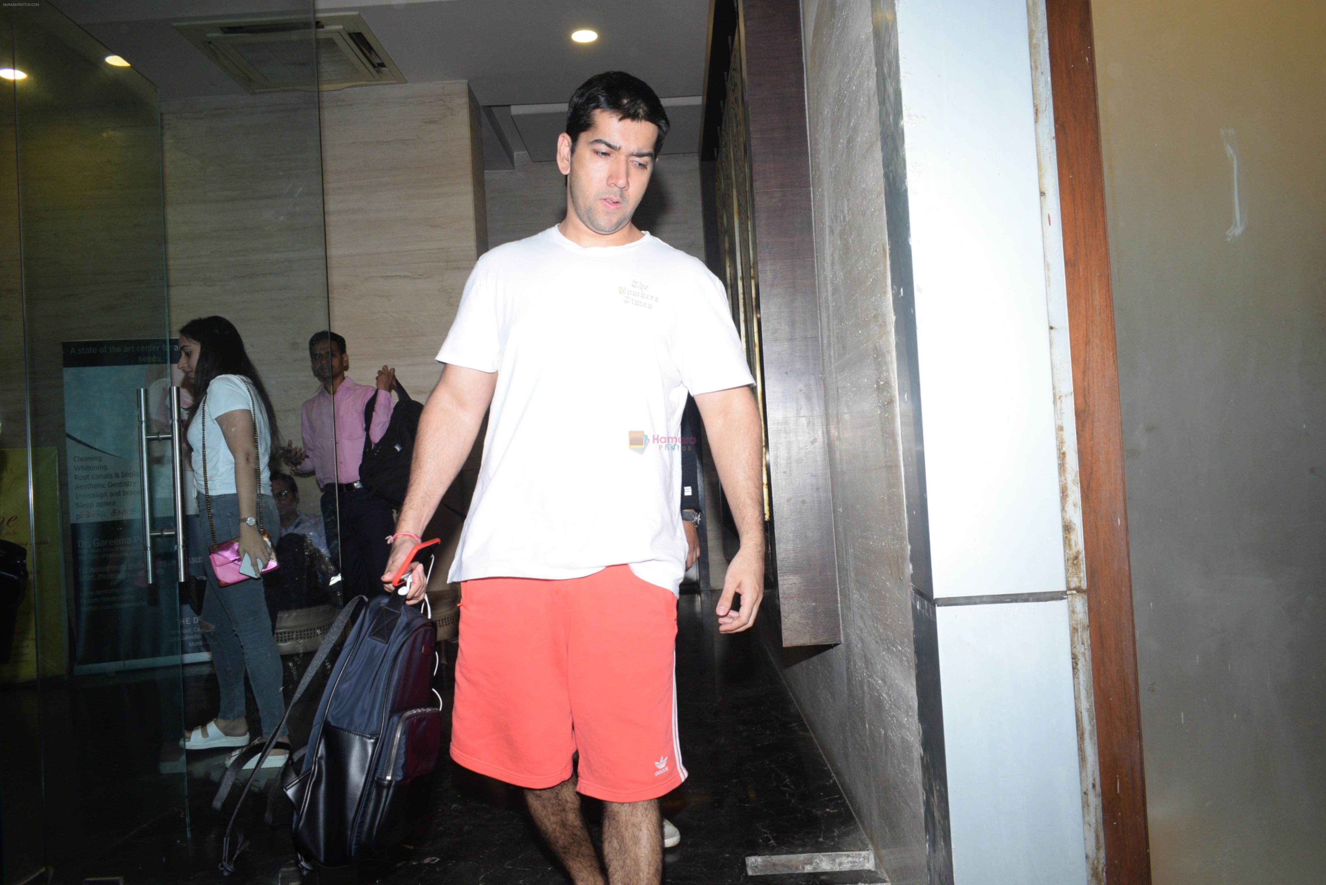 Rohit Dhawan with family & girlfriend Natasha Dalal spotted at his office in juhu on 15th June 2019