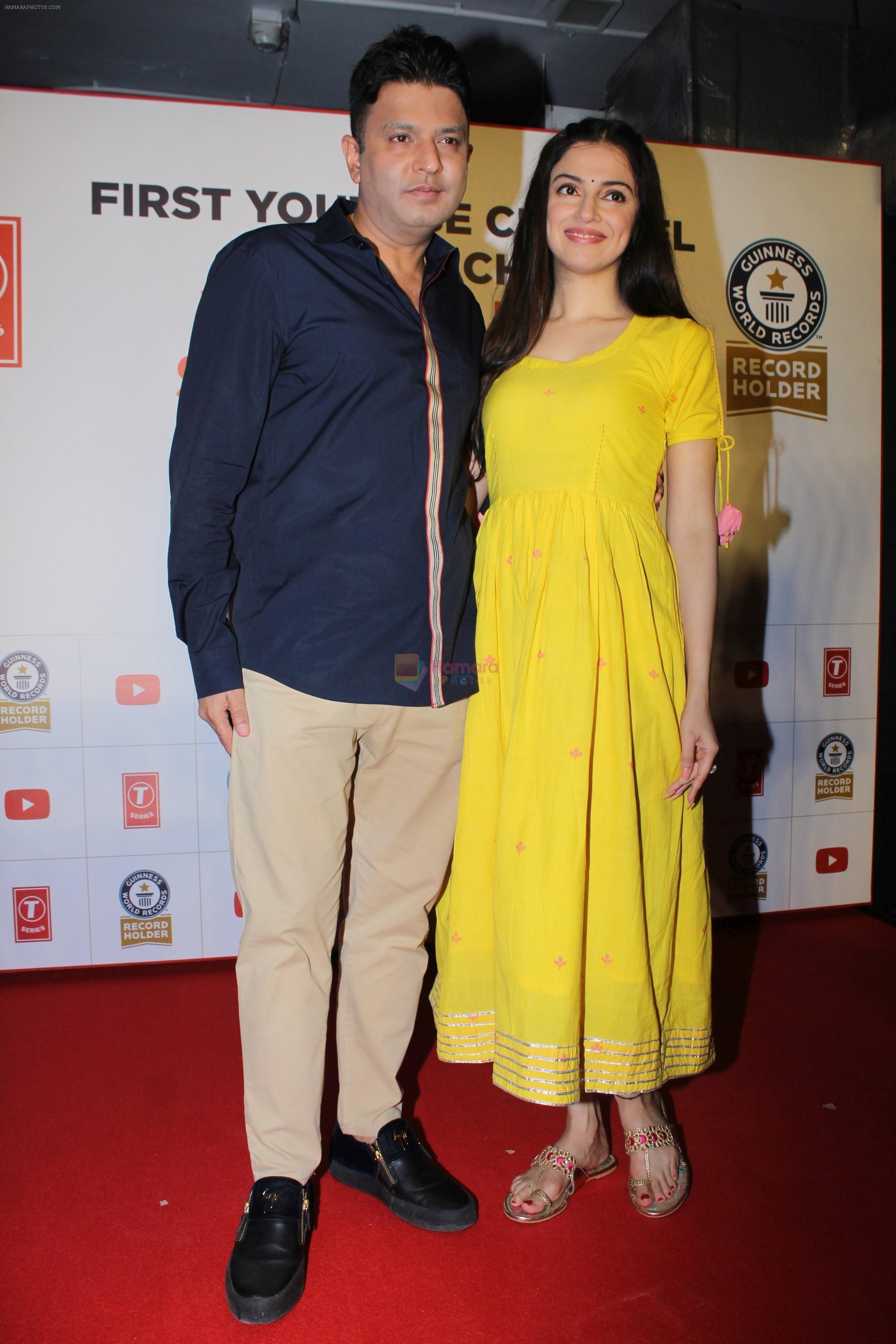 Divya Kumar , Bhushan Kumar has been felicitated with an official certificate from Guinness World Records as T-Series became the first YouTube channel to reach 100 million subscribers on 17th June 2019