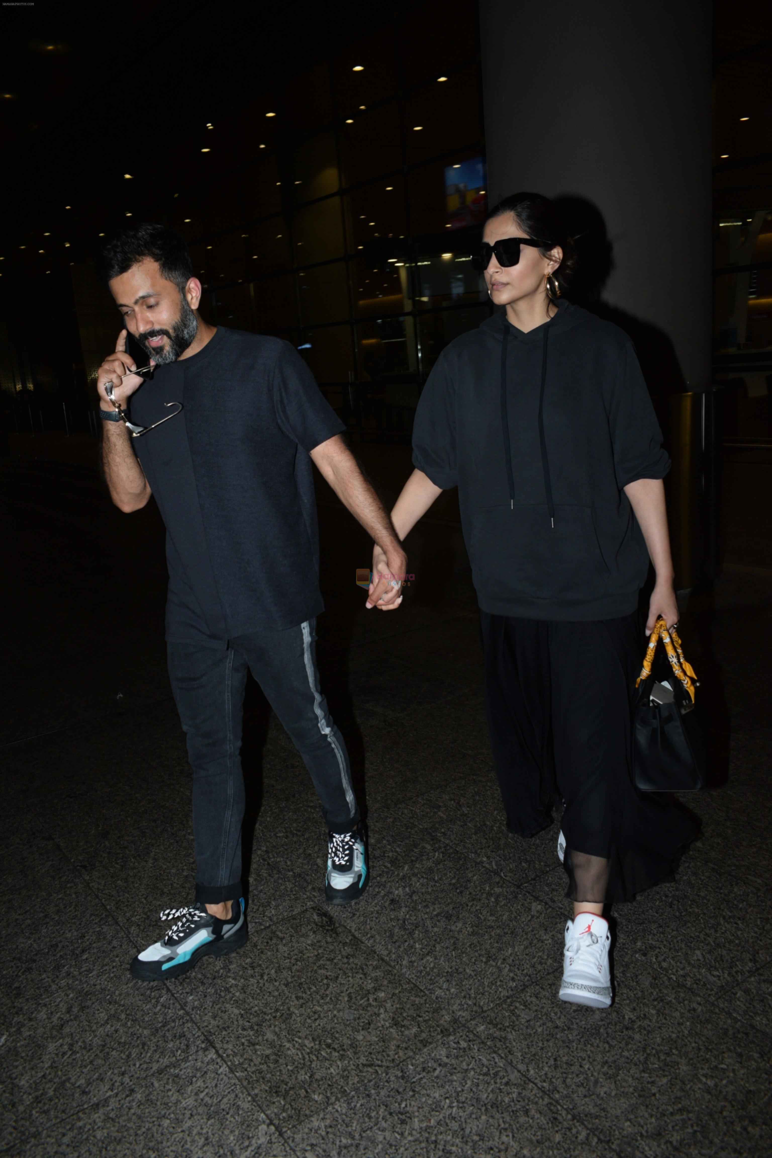Sonam Kapoor & Anand Ahuja spotted at airport on 26th June 2019