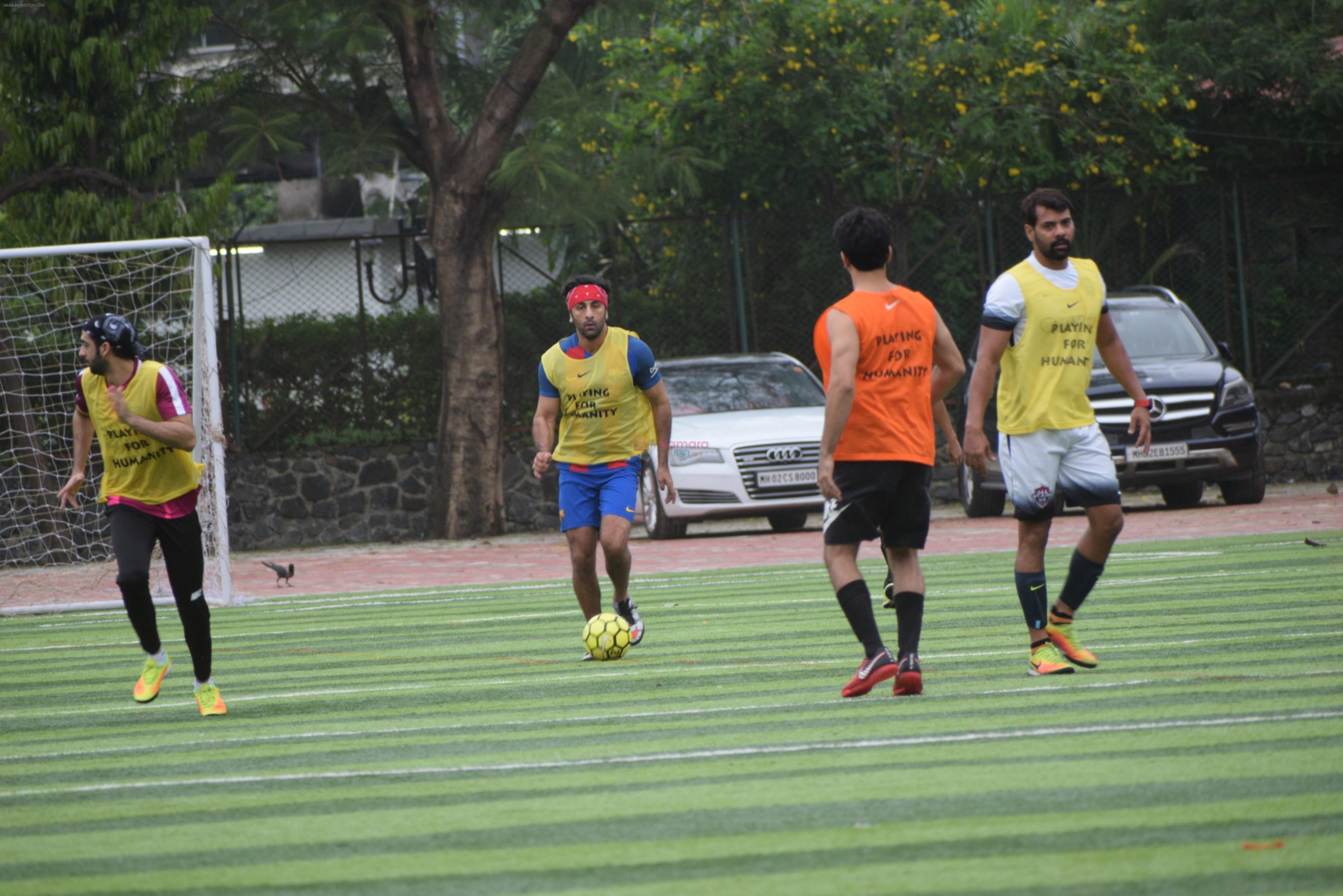 Ranbir Kapoor playing football at juhu on 7th July 2019