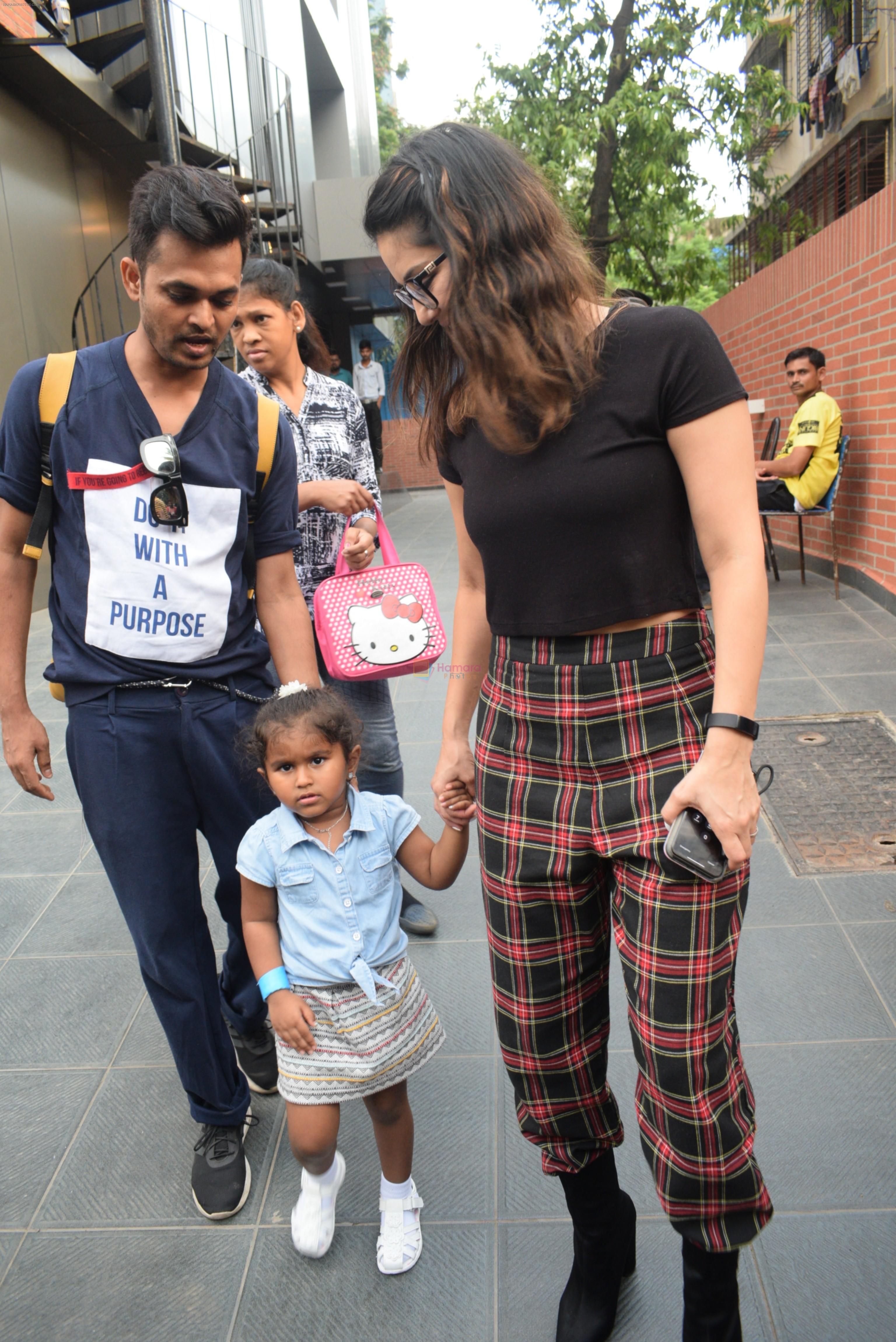 Sunny Leone with kids & husband spotted at play school in juhu on 18th July 2019