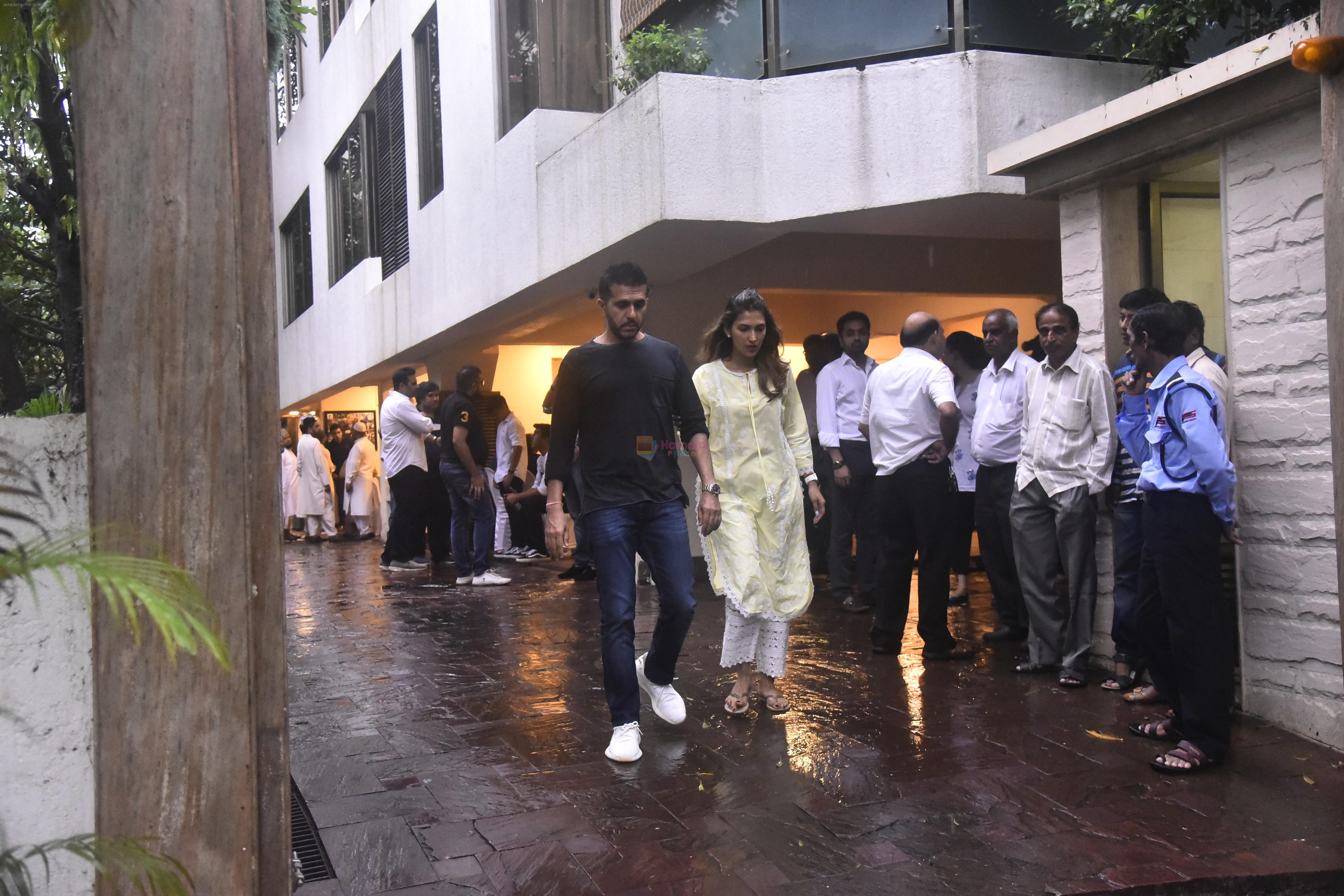 Ritesh Sidhwani at prayer meet of  Kaykasshan Patel's husband Areef Patel at his house in bandra  on 30th July 2019