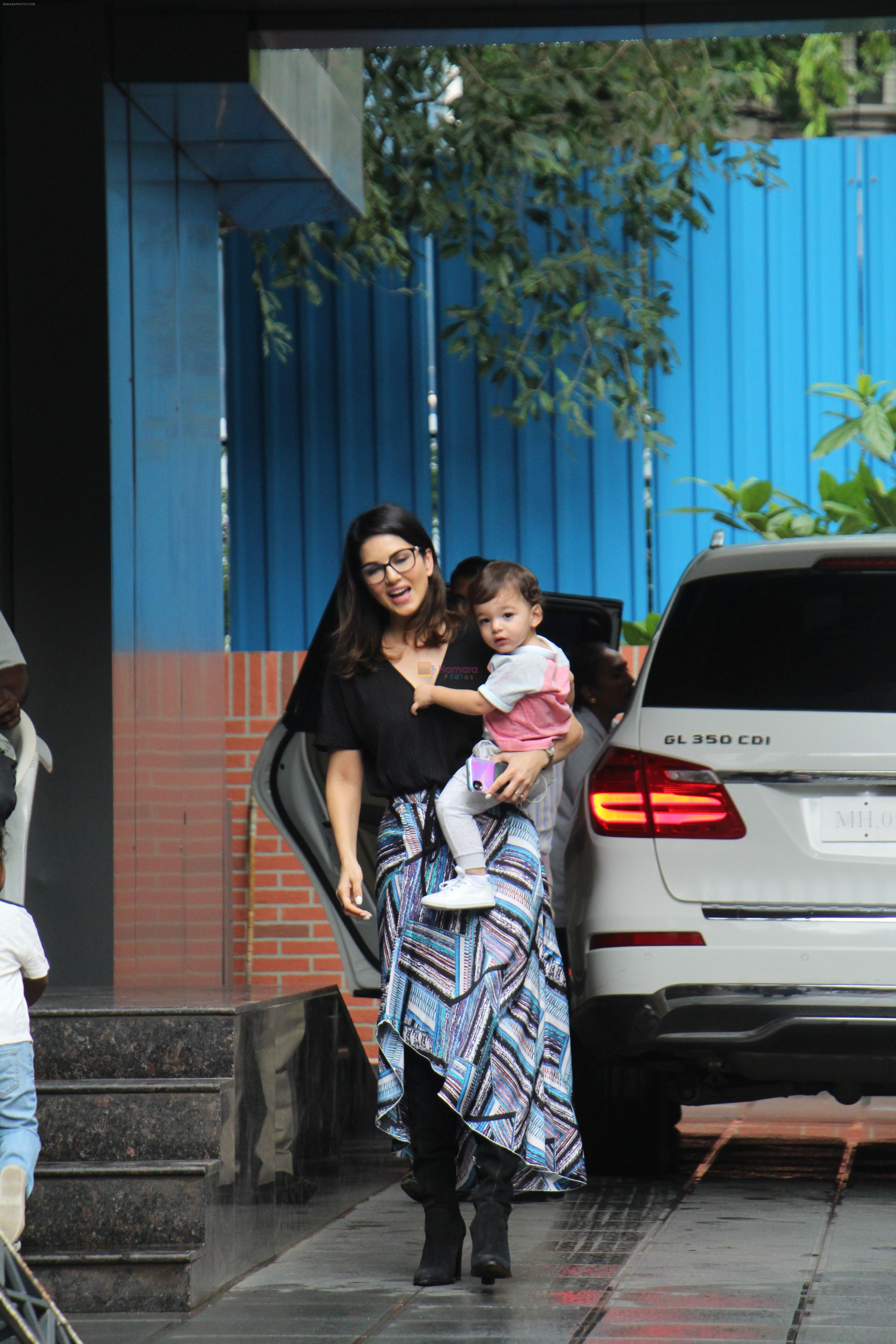 Sunny Leone with kids spotted at juhu on 1st Aug 2019