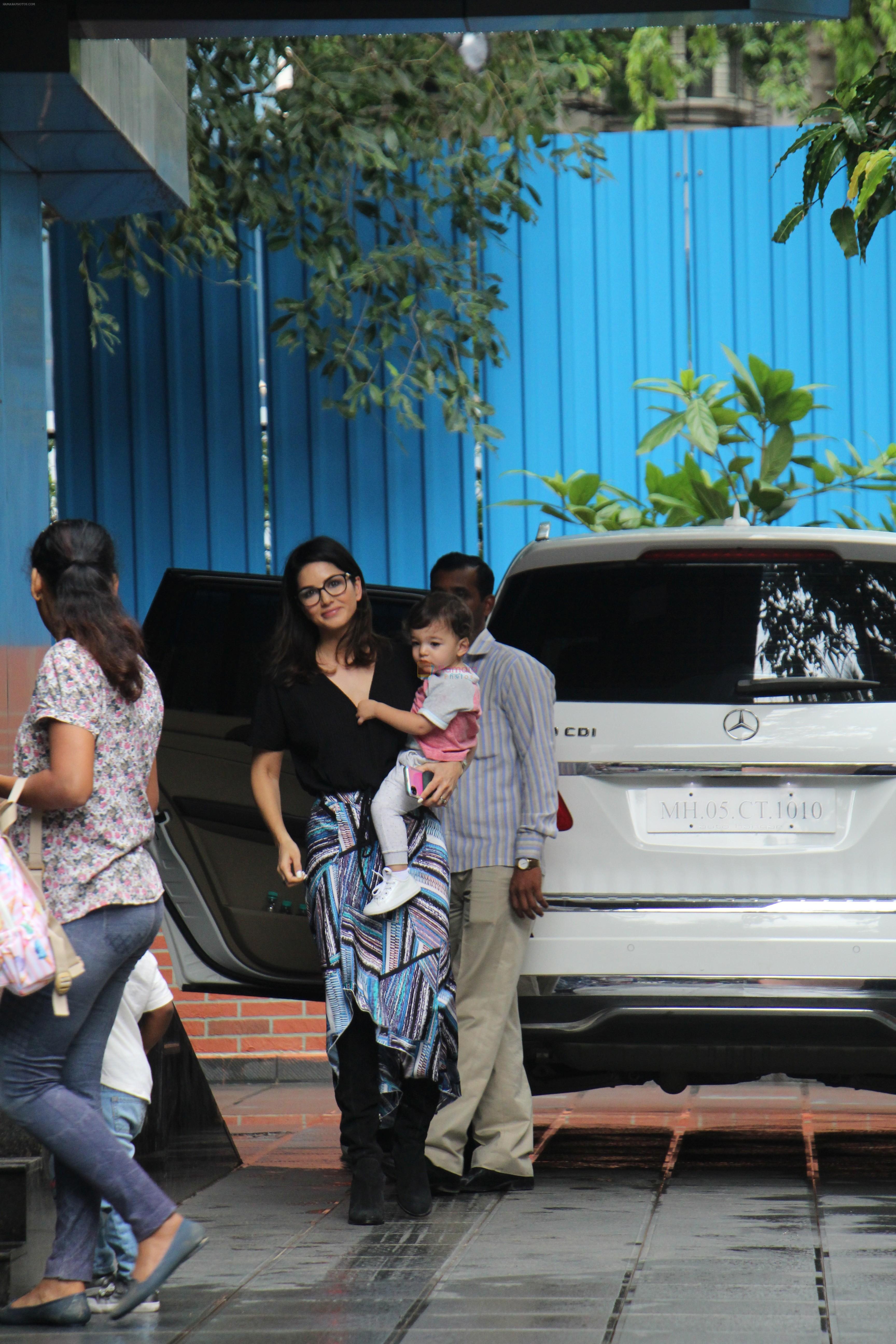 Sunny Leone with kids spotted at juhu on 1st Aug 2019
