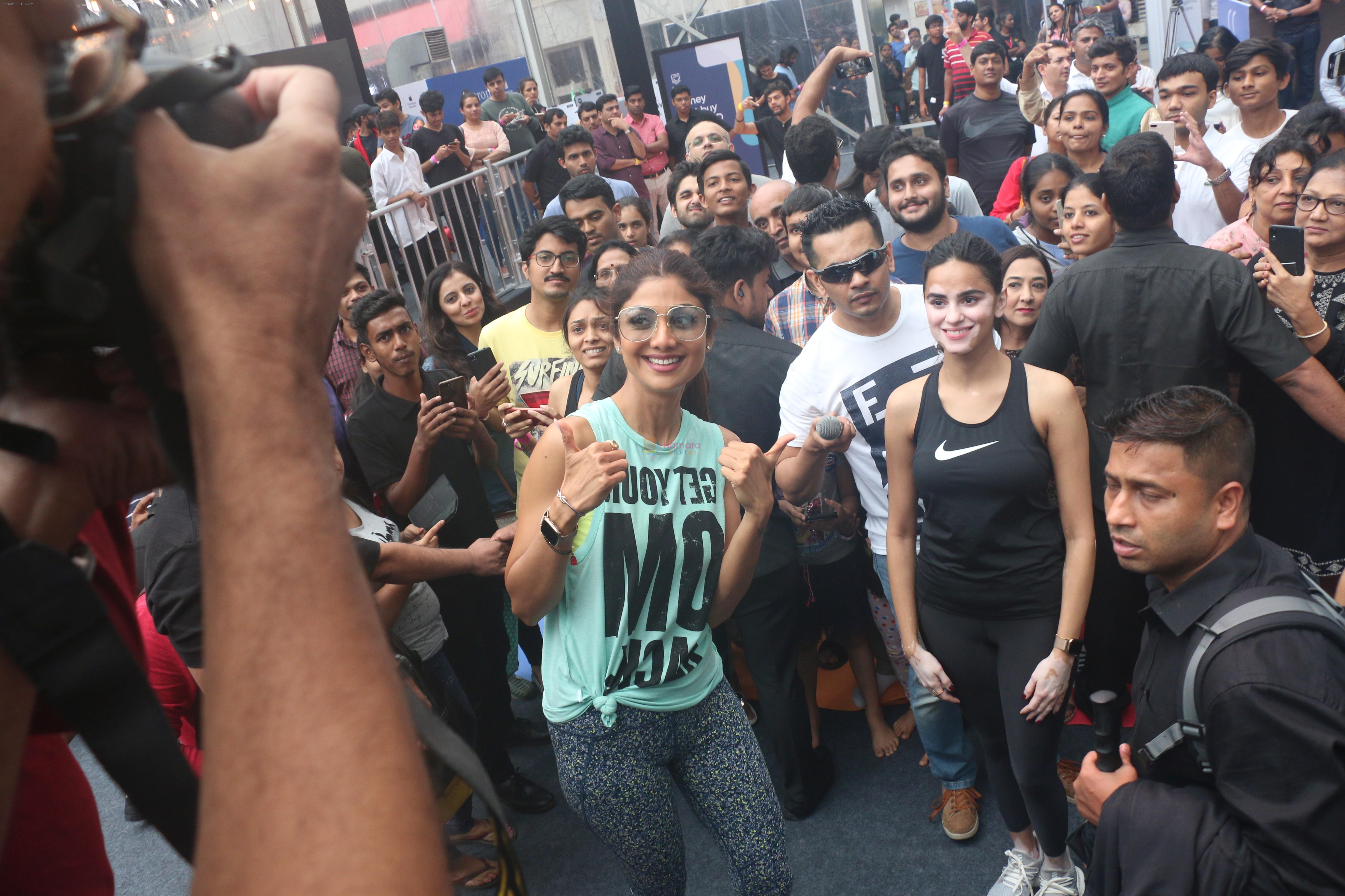 Shilpa Shetty conducts a yoga event at Phoenix lower parel on 4th Aug 2019