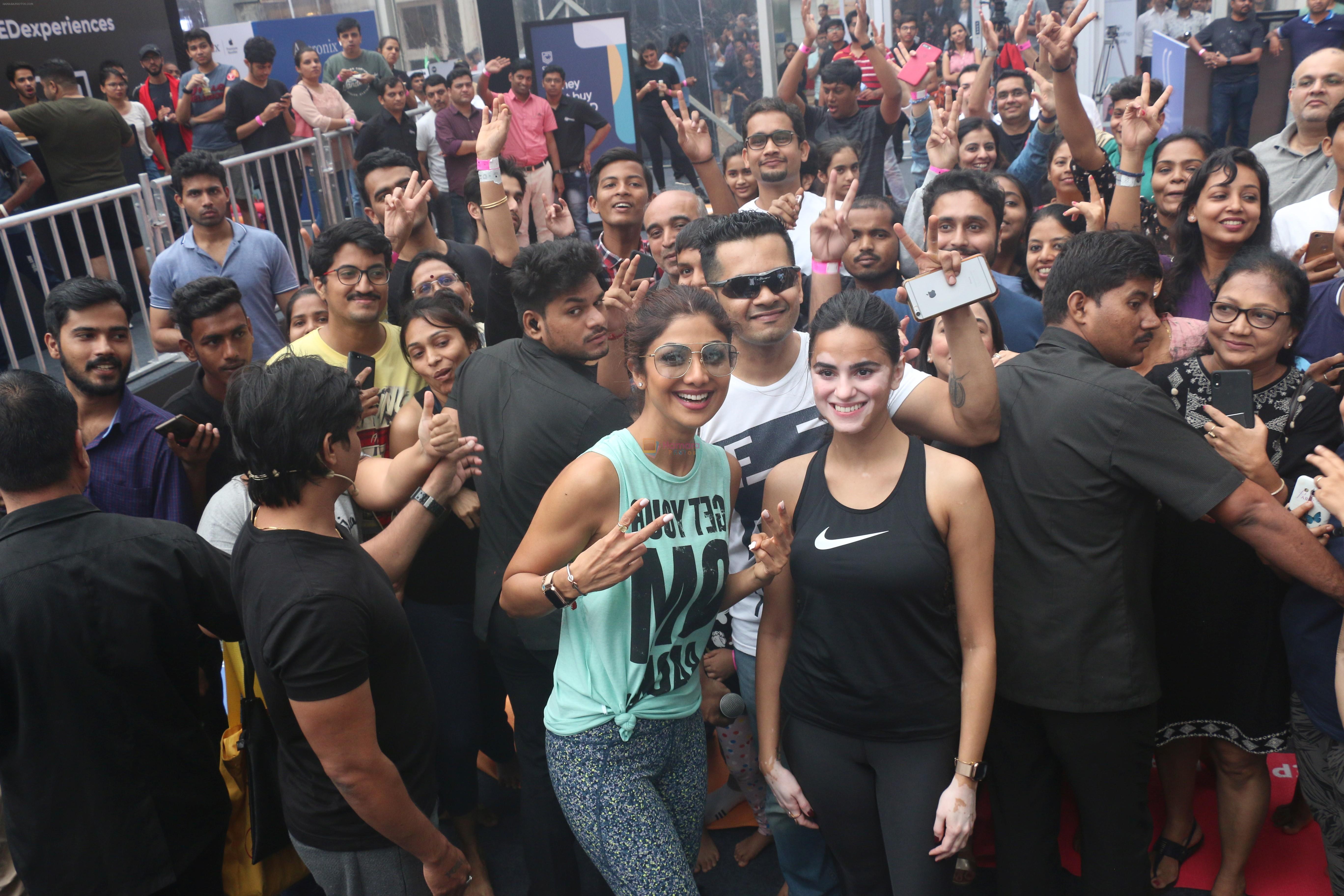Shilpa Shetty conducts a yoga event at Phoenix lower parel on 4th Aug 2019