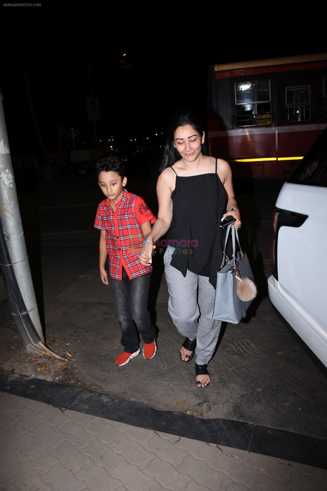 Manyata Dutt with kids Iqra & Shahran spotted at ministry of crabs in bandra on 19th Aug 2019