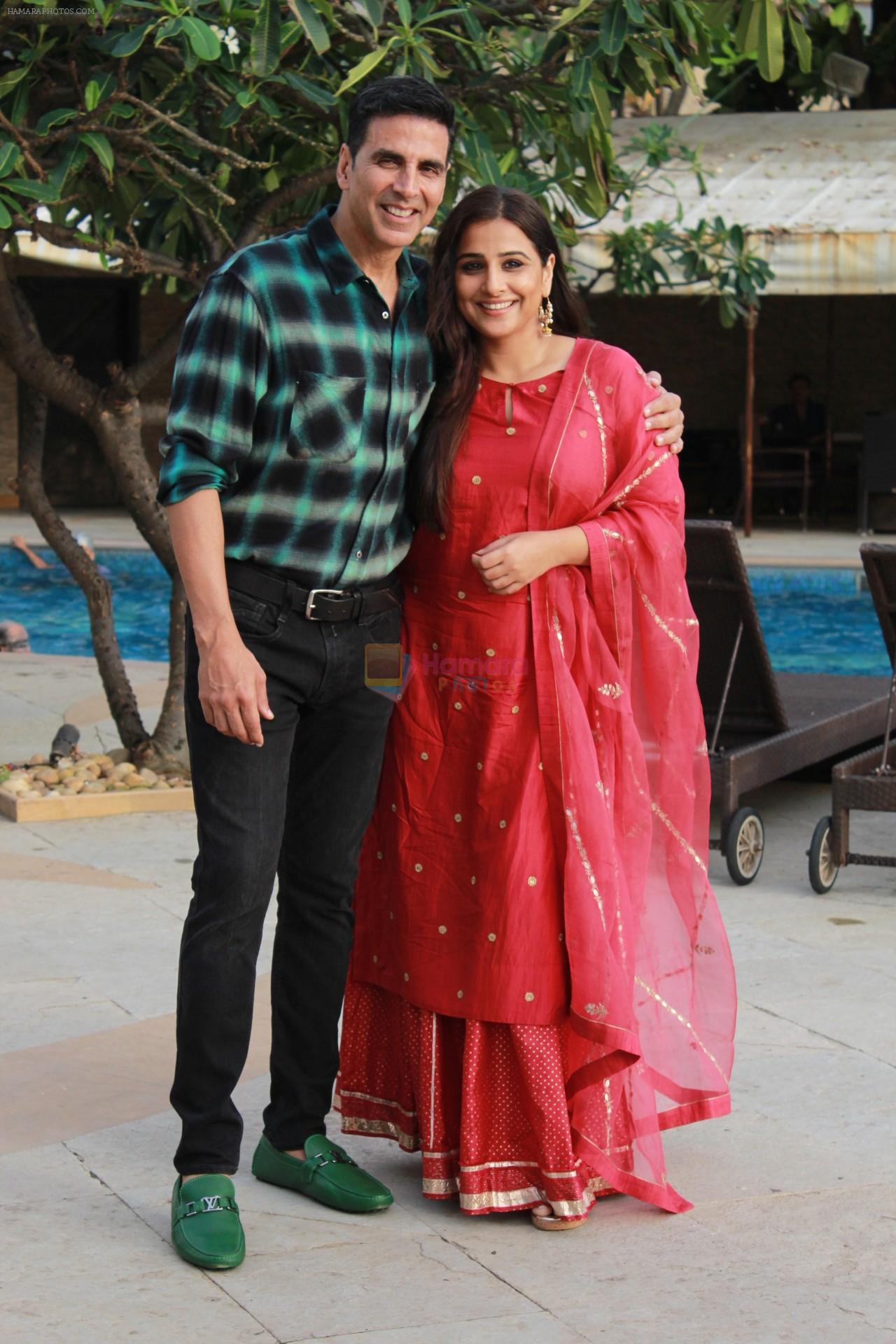 Akshay Kumar & Vidya Balan at the media interactions for film Mission Mangal at Sun n Sand on 18th Aug 2019