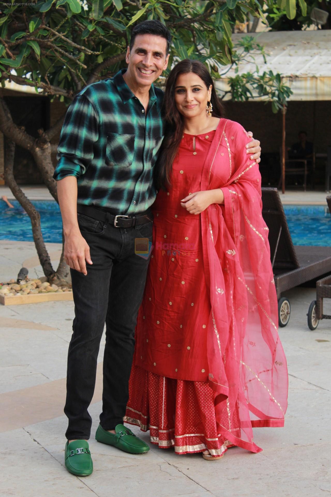 Akshay Kumar & Vidya Balan at the media interactions for film Mission Mangal at Sun n Sand on 18th Aug 2019