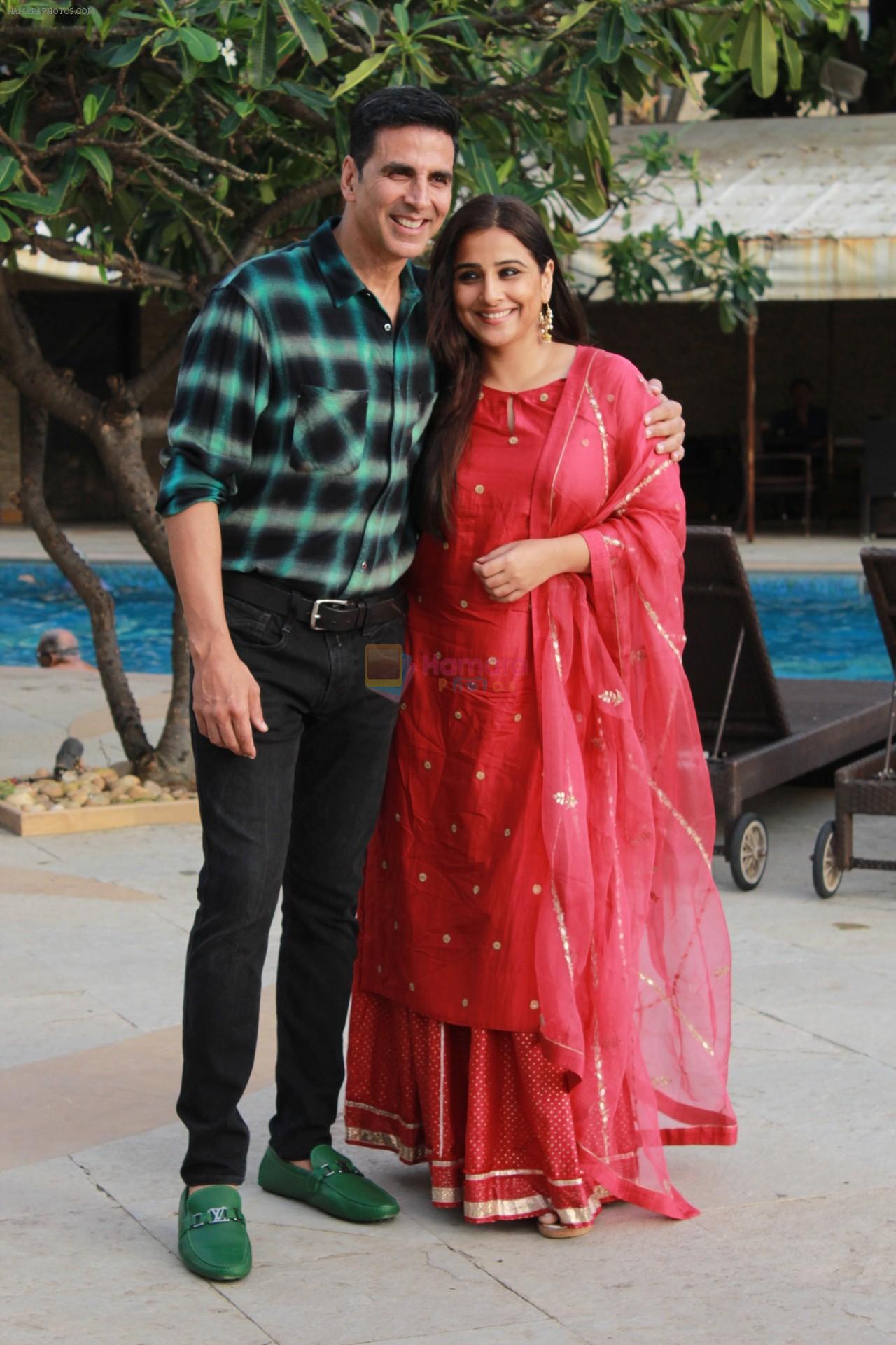 Akshay Kumar & Vidya Balan at the media interactions for film Mission Mangal at Sun n Sand on 18th Aug 2019