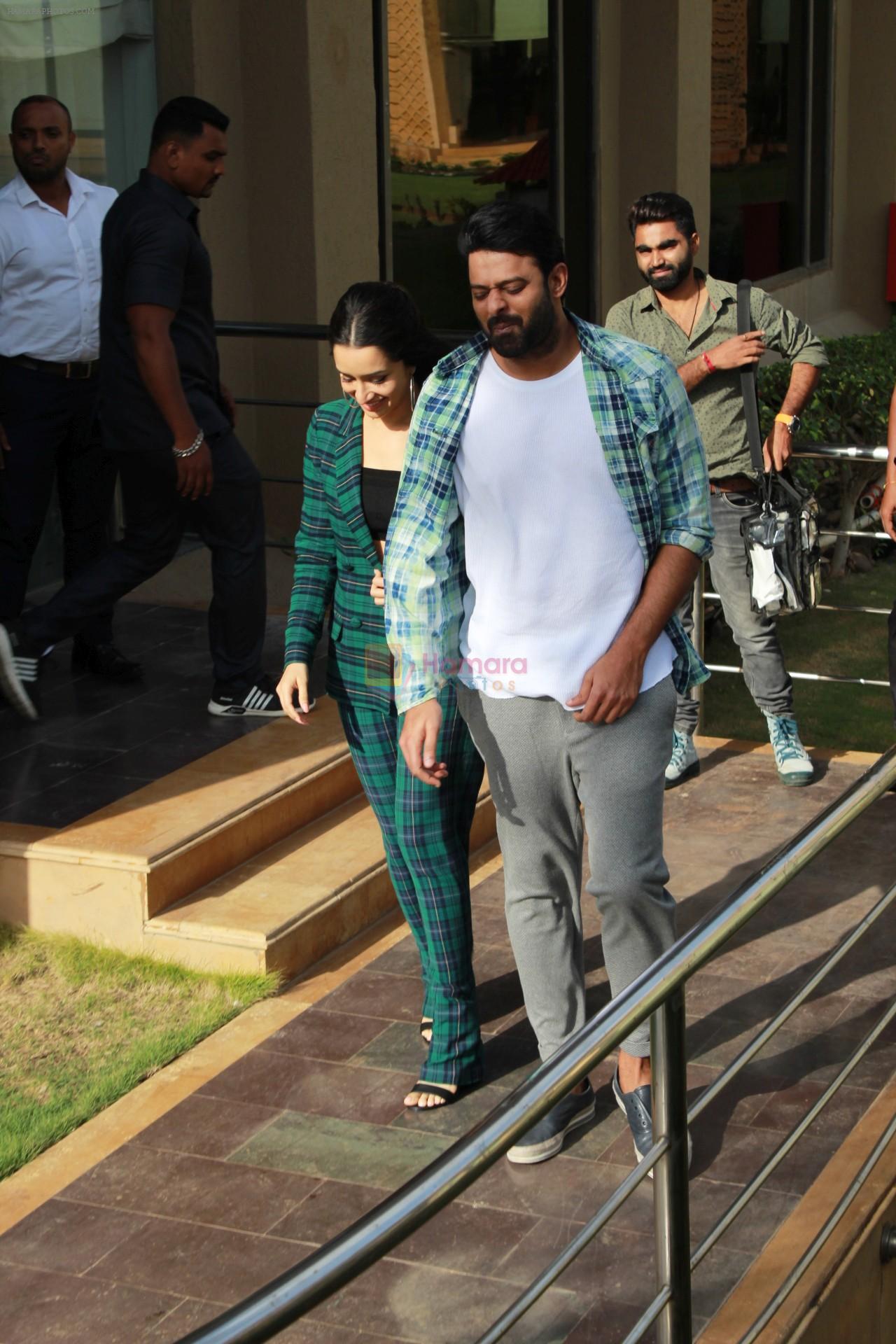 Prabhas and Shraddha Kapoor spotted promoting their upcoming movie Saaho in JW Marriott on 20th Aug 2019