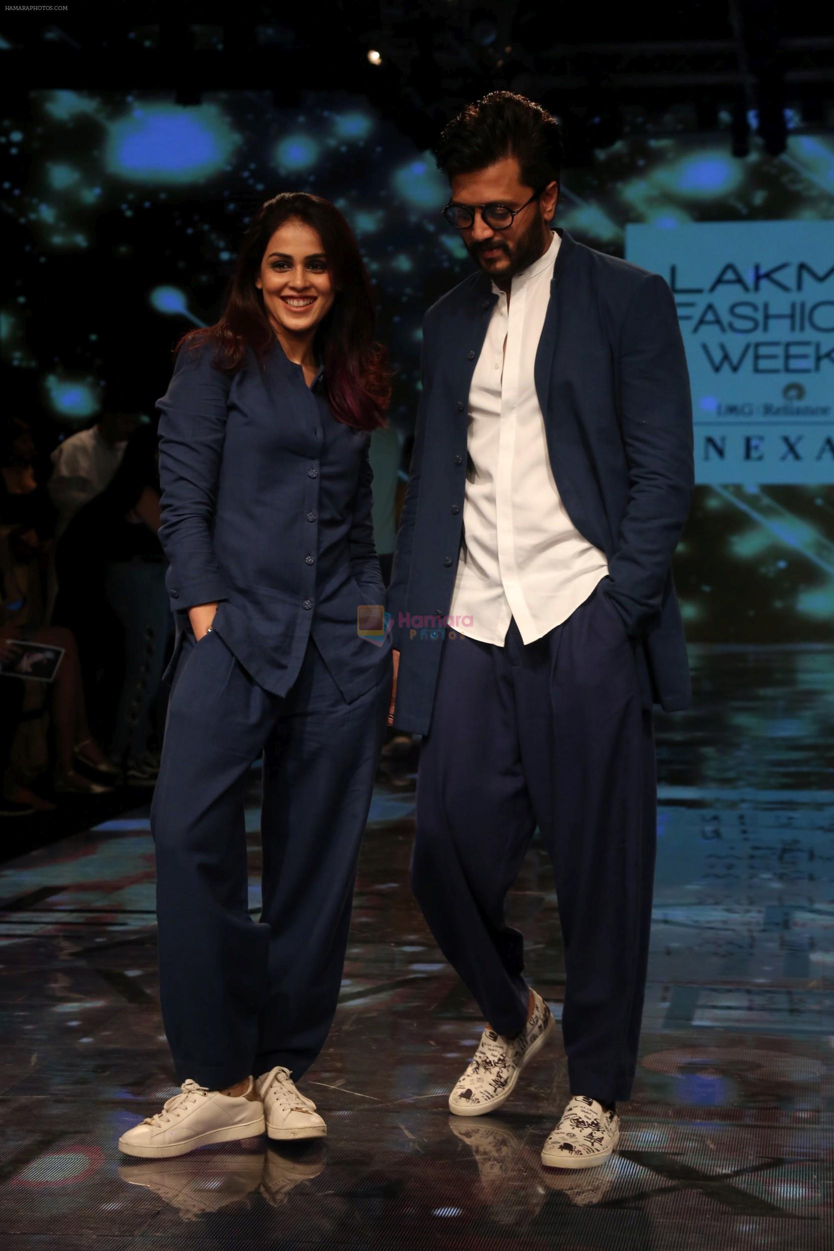 Riteish Deshmukh With His Wife at Lakme Fashion Week 2019 on 22nd Aug 2019