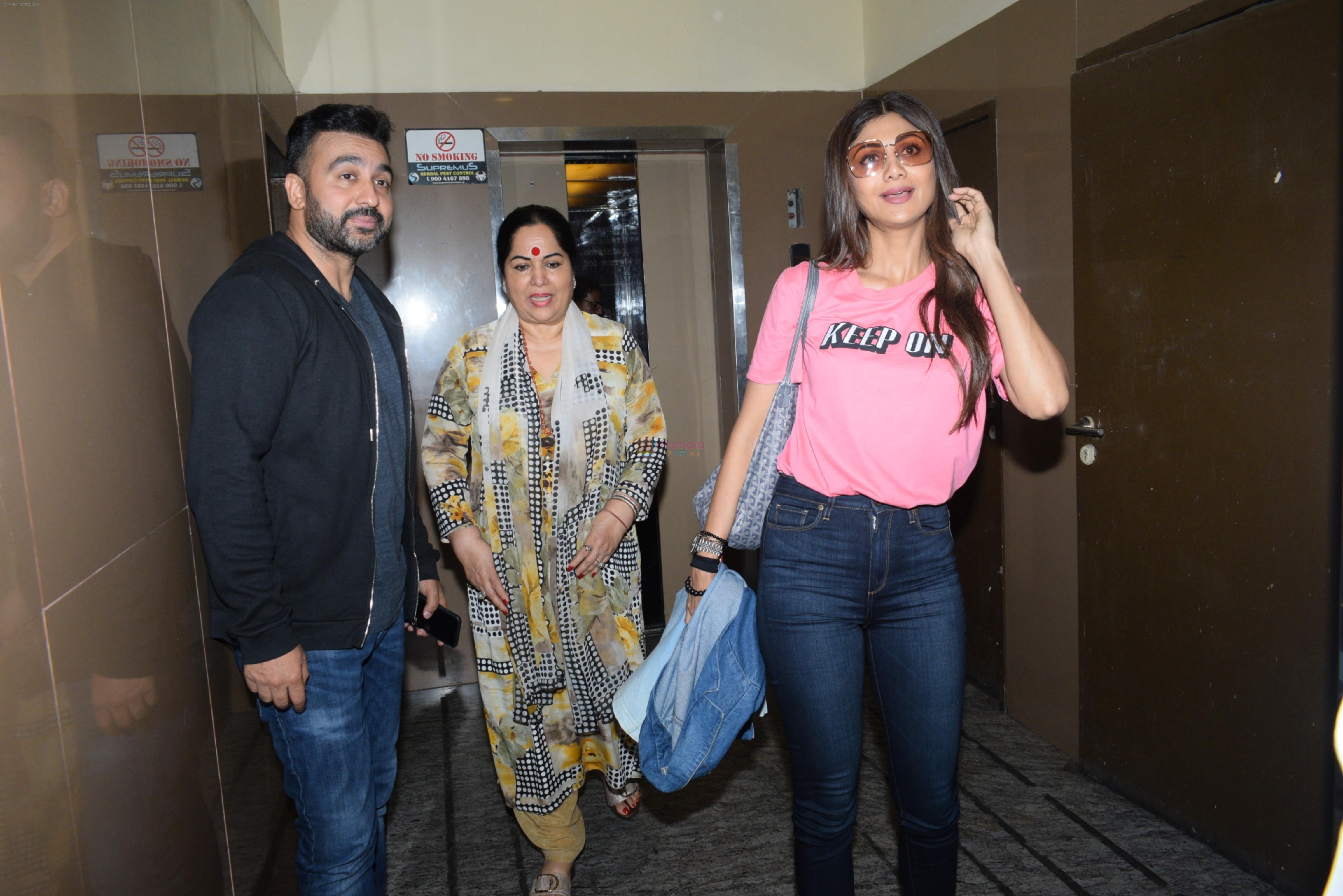 Shilpa Shetty with mother & Raj Kundra spotted PVR juhu on 23rd Aug 2019