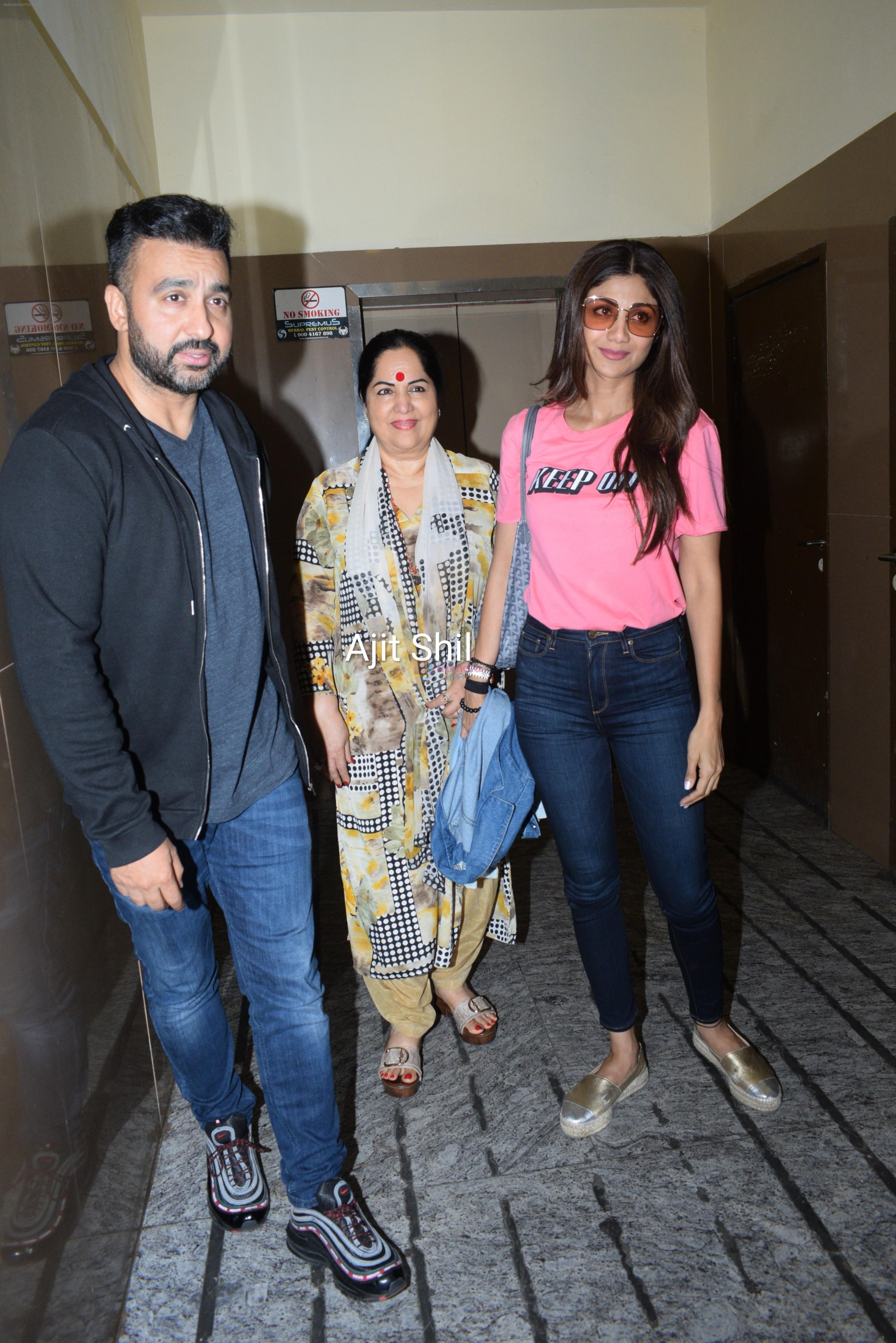 Shilpa Shetty with mother & Raj Kundra spotted PVR juhu on 23rd Aug 2019