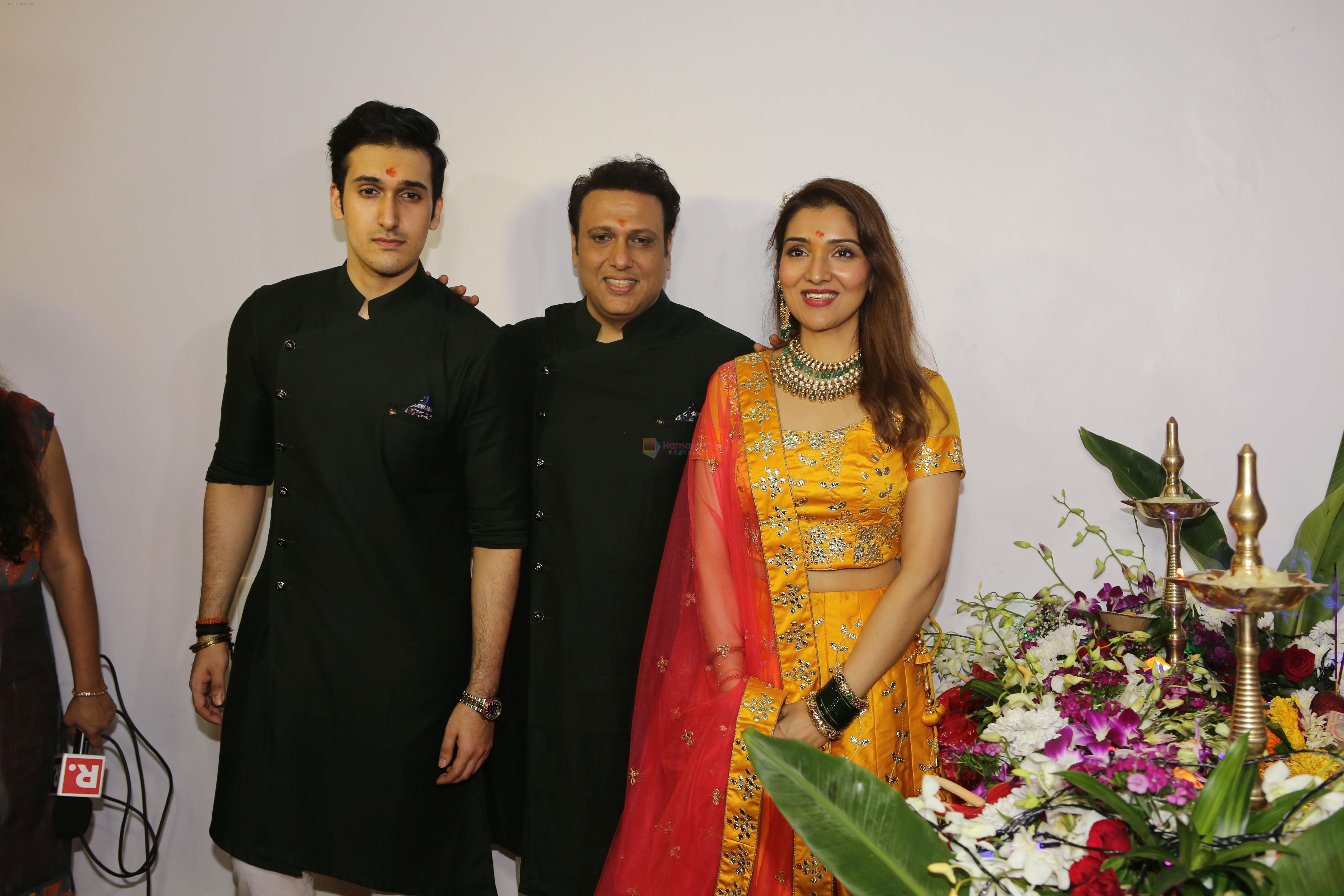 Govinda, Tina Ahuja, Yashvardan Ahuja's Ganpati celebration at his house on 2nd Sept 2019