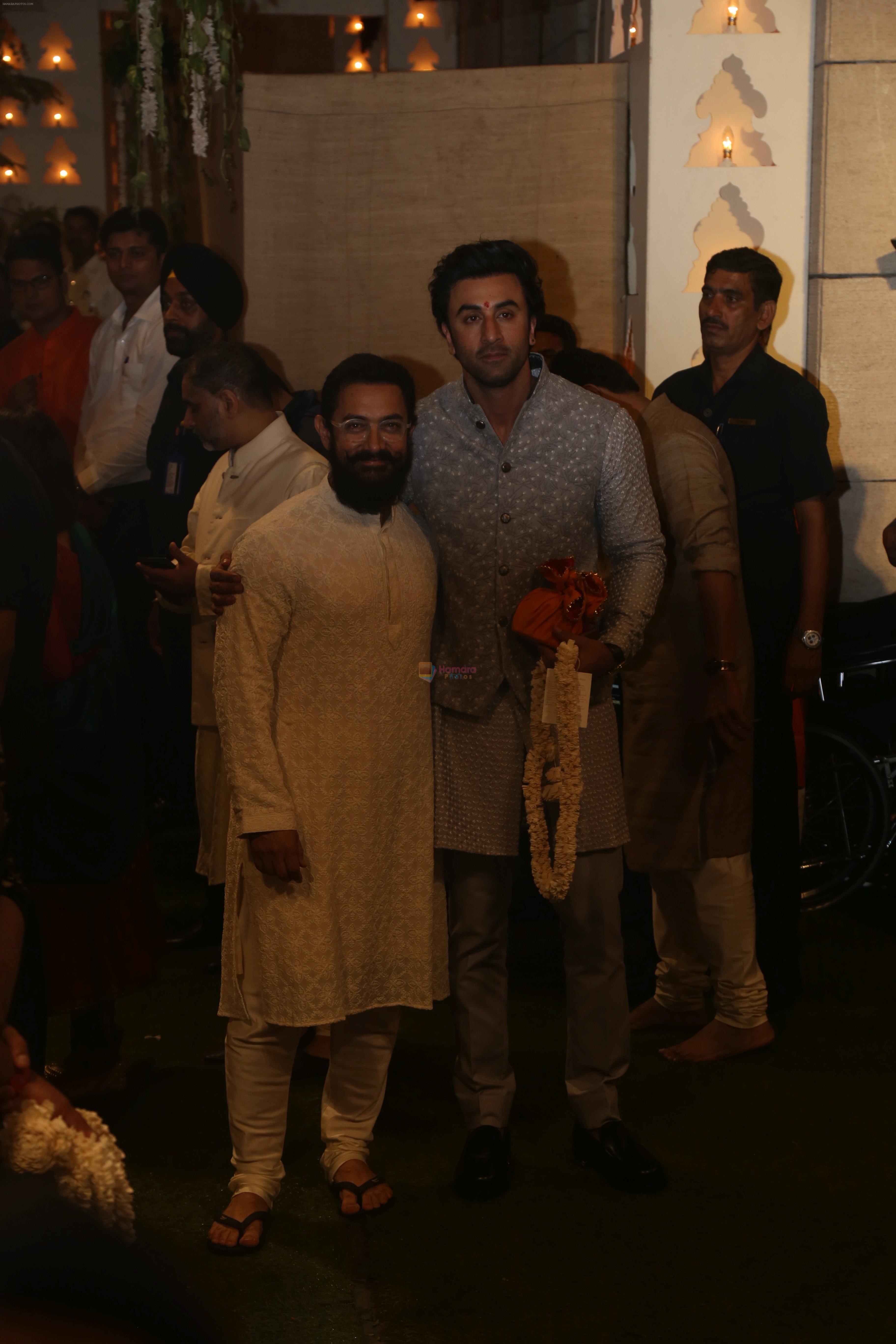 Ranbir Kapoor at Mukesh Ambani's house for Ganpati celebration on 2nd Sept 2019