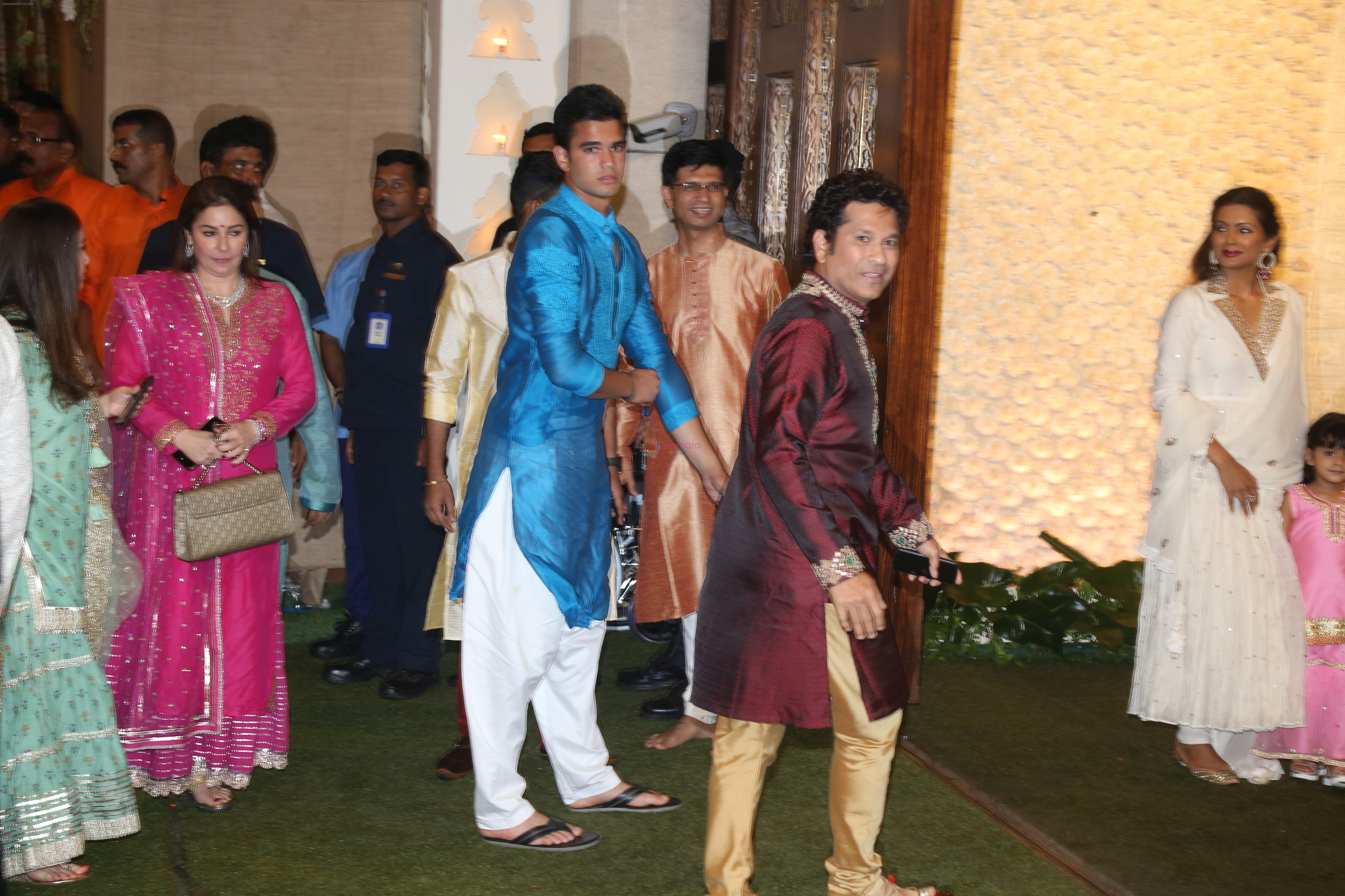 Sachin Tendlkar at Mukesh Ambani's house for Ganpati celebration on 2nd Sept 2019