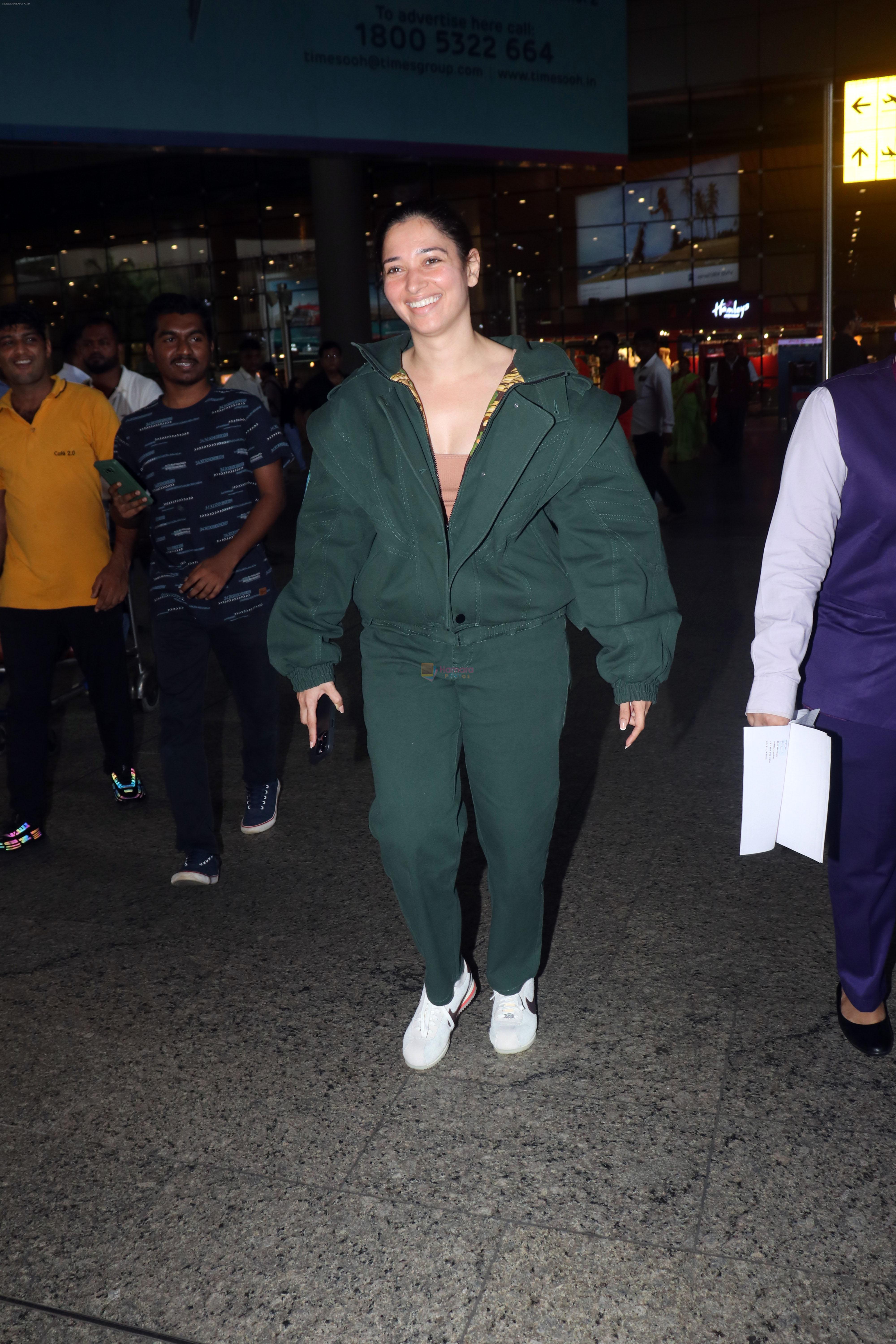 Tamanna Bhatia in green at Airport on 23 May 2023